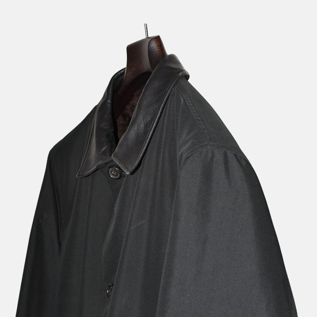 Black Tech Coat with Shearling Lining (XL)