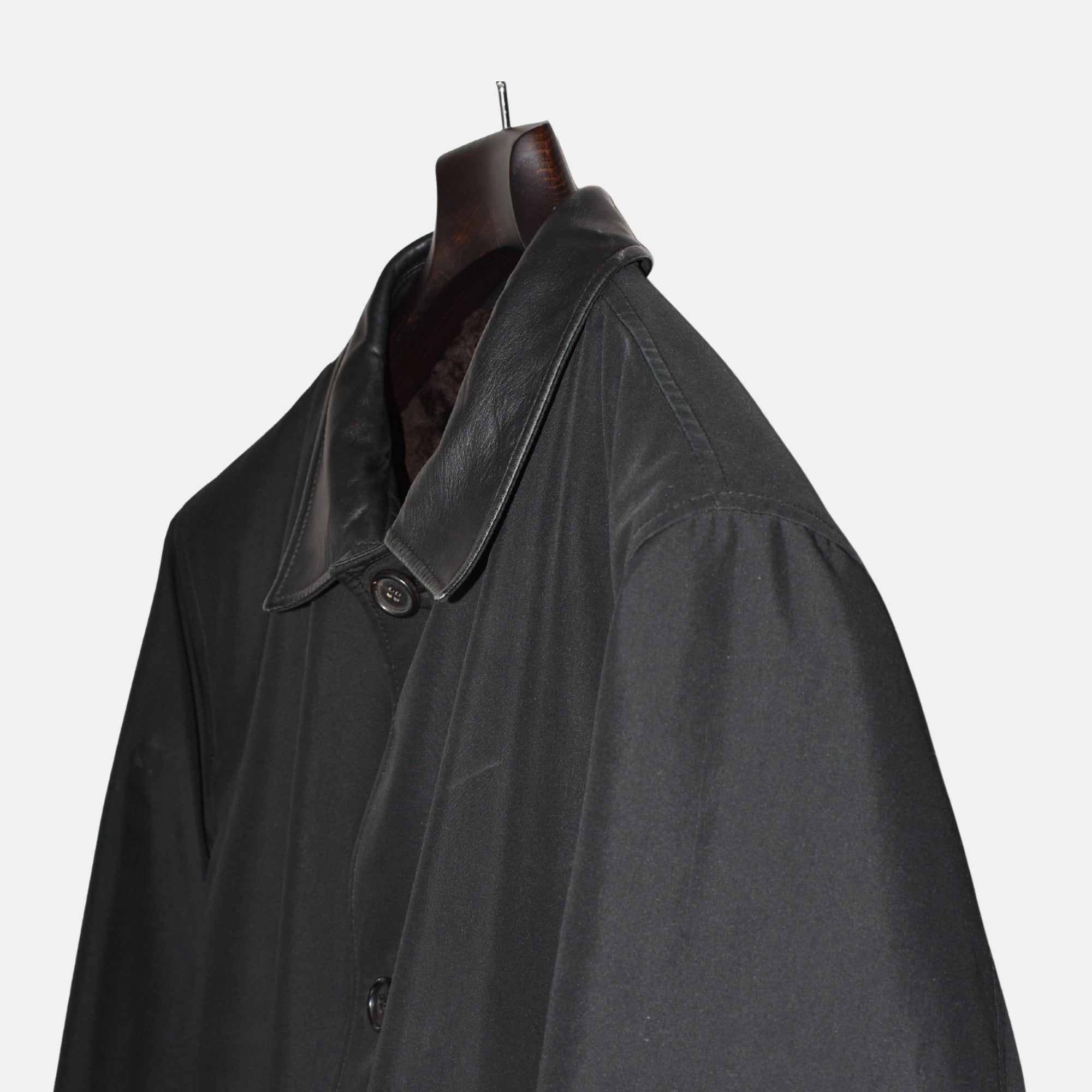 Black Tech Coat with Shearling Lining (XL)