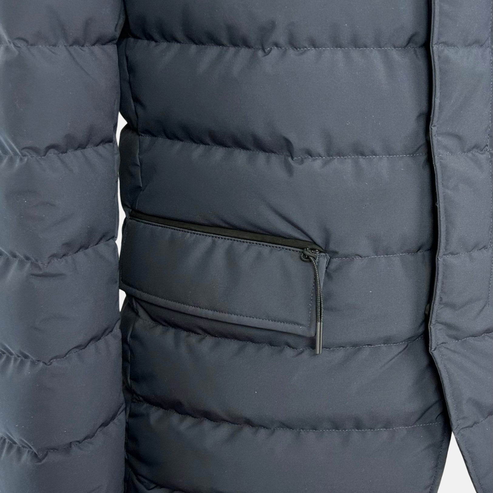 Navy Jacket made of Polyester/Leather Details (EU 50)