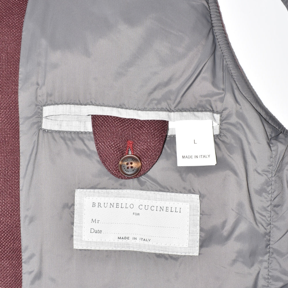 Burgundy Down Vest made of Cotton/Cashmere (M)