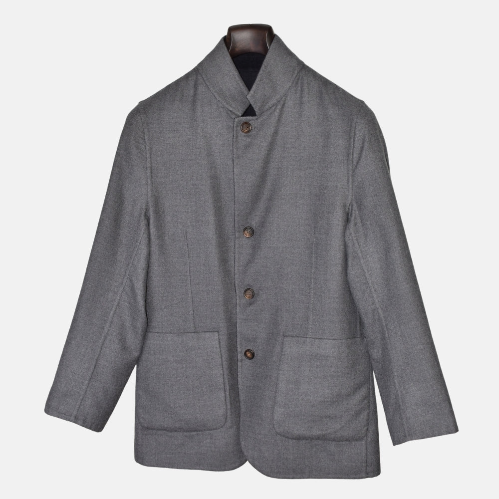 Navy/Grey Reversible Cashmere Blazer (EU 46)