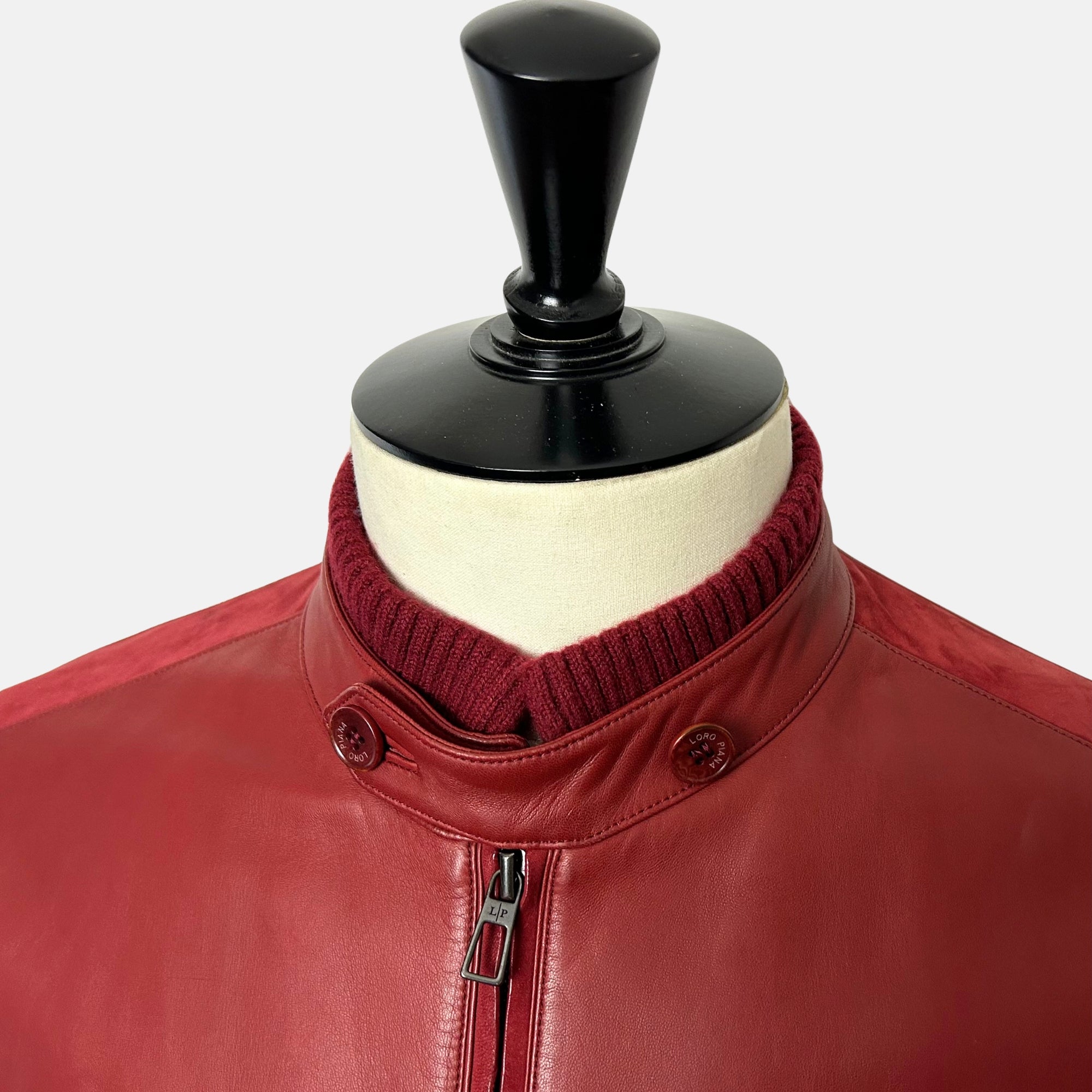 Red Biker Jacket made of Leather (XL)