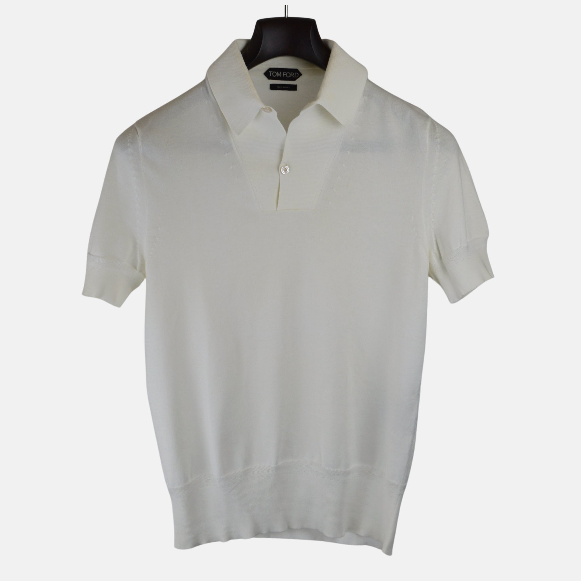 Offwhite Knit Poloshirt made of Cotton (EU 46)