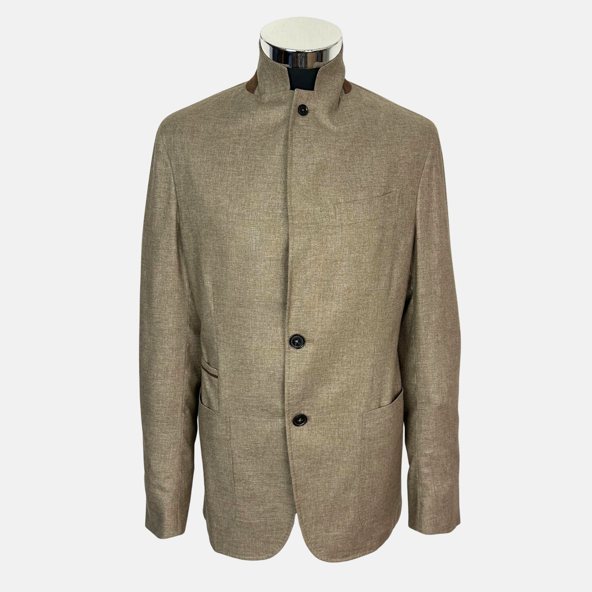 Beige Melange Blazer made of Silk/Cashmere (EU 48)