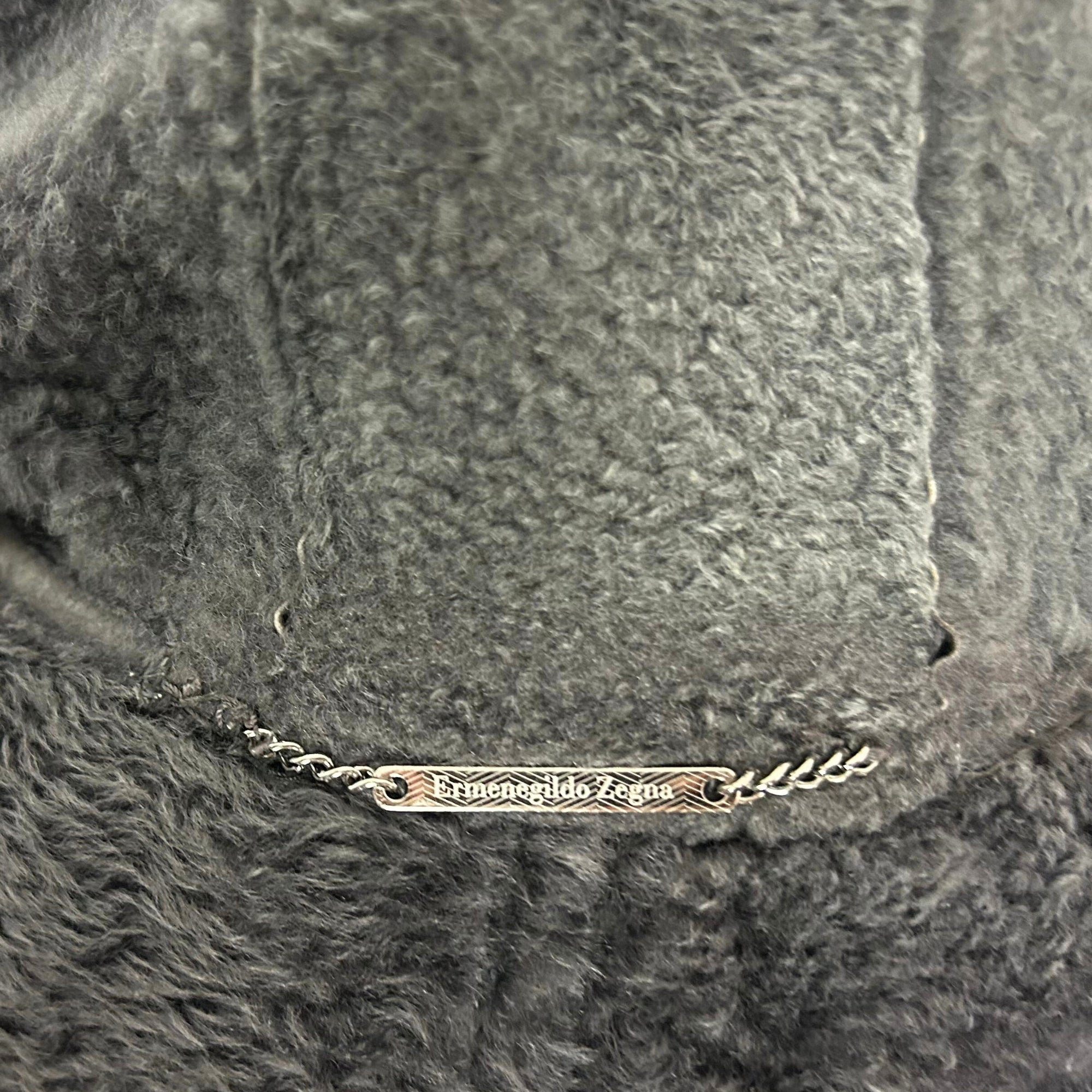 Brown / Anthracite Hooded Bomber Jacket made of Shearling (EU 50)