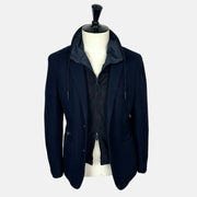 Navy Blazer with Vest made of Wool/Cotton (EU 50)