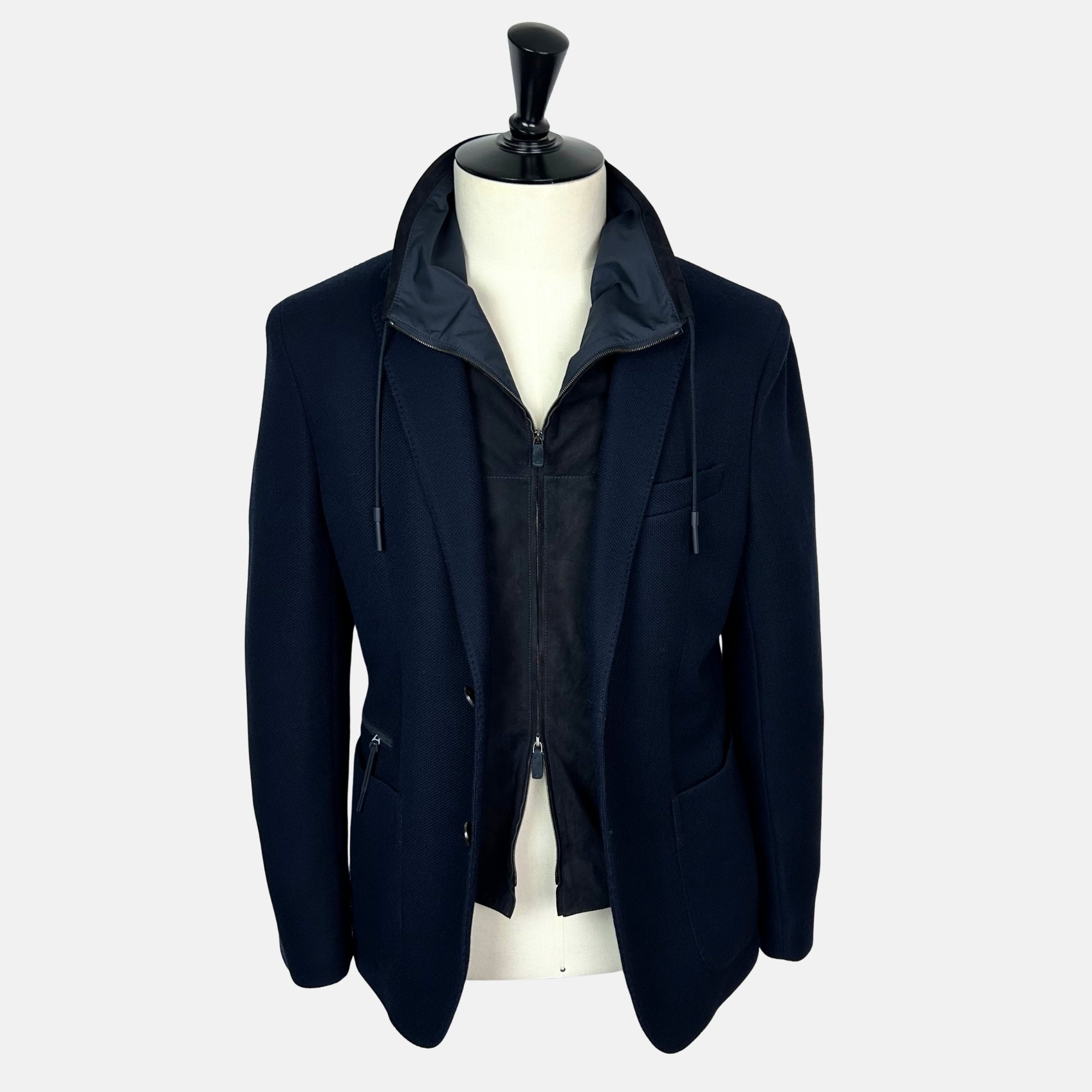 Navy Blazer with Vest made of Wool/Cotton (EU 50)