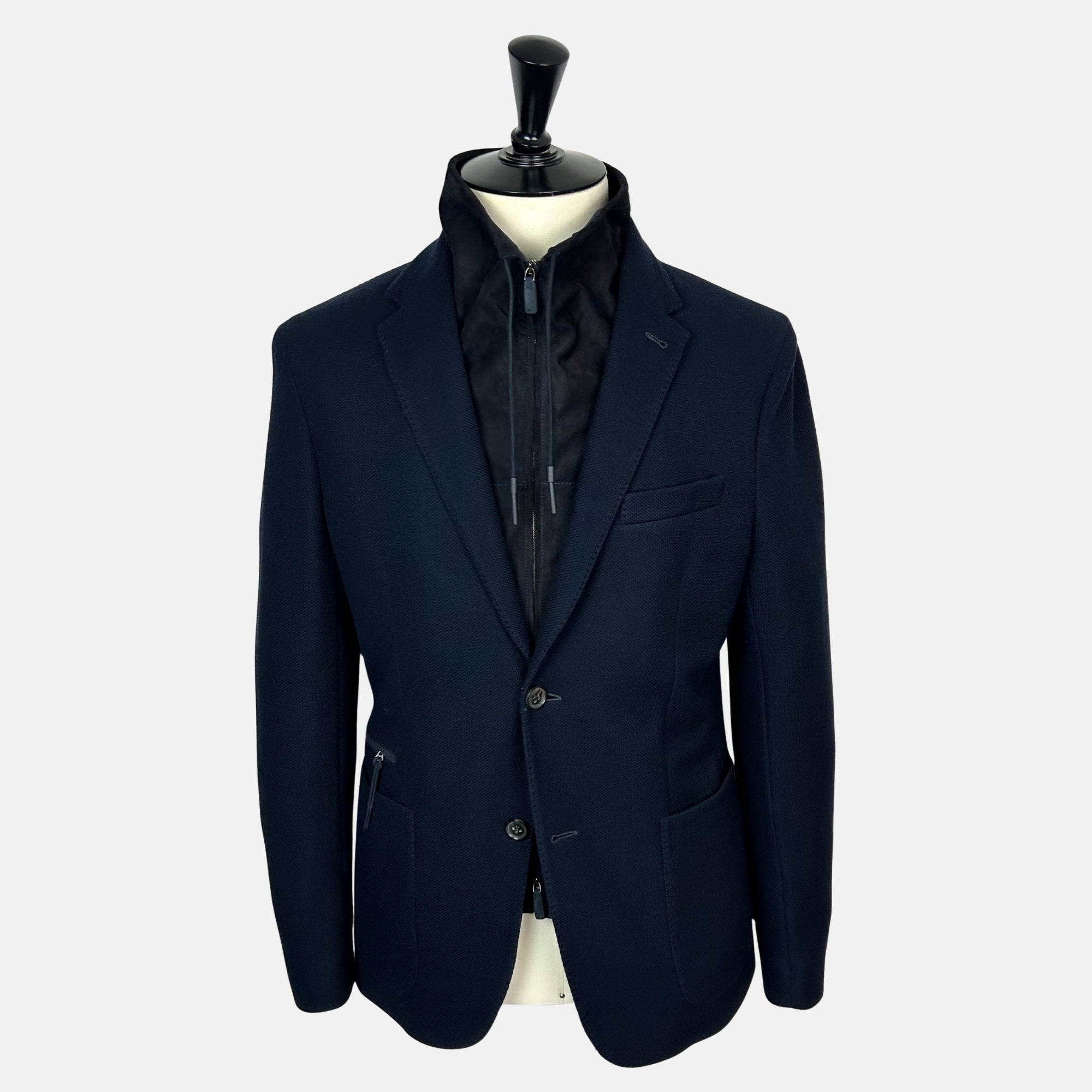 Navy Blazer with Vest made of Wool/Cotton (EU 50)