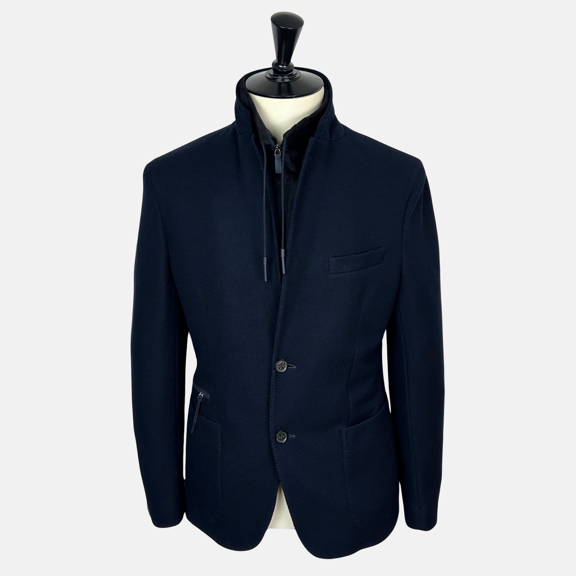 Navy Blazer with Vest made of Wool/Cotton (EU 50)