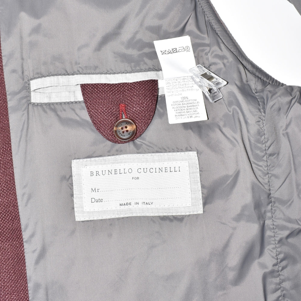 Burgundy Down Vest made of Cotton/Cashmere (M)