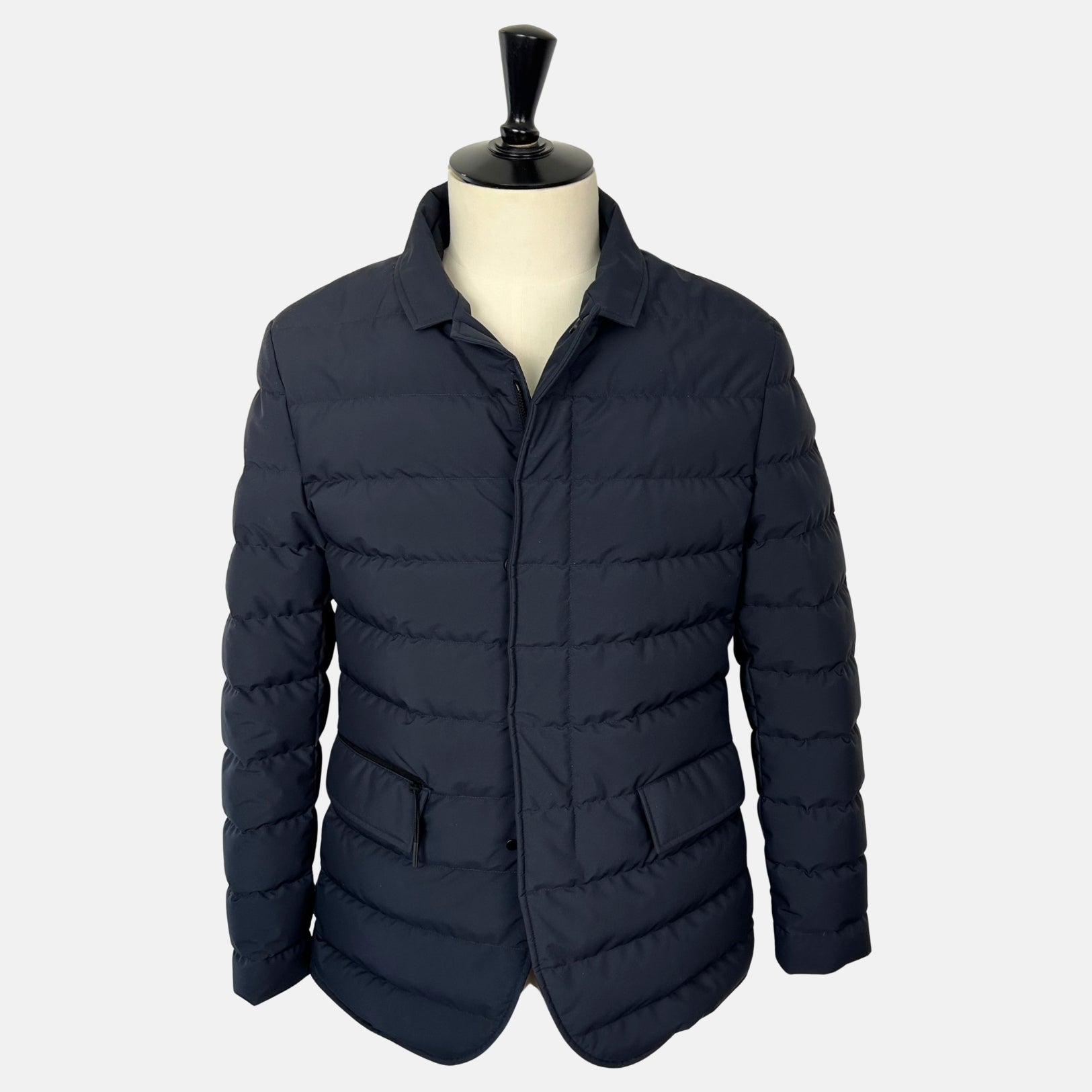 Navy Jacket made of Polyester/Leather Details (EU 50)