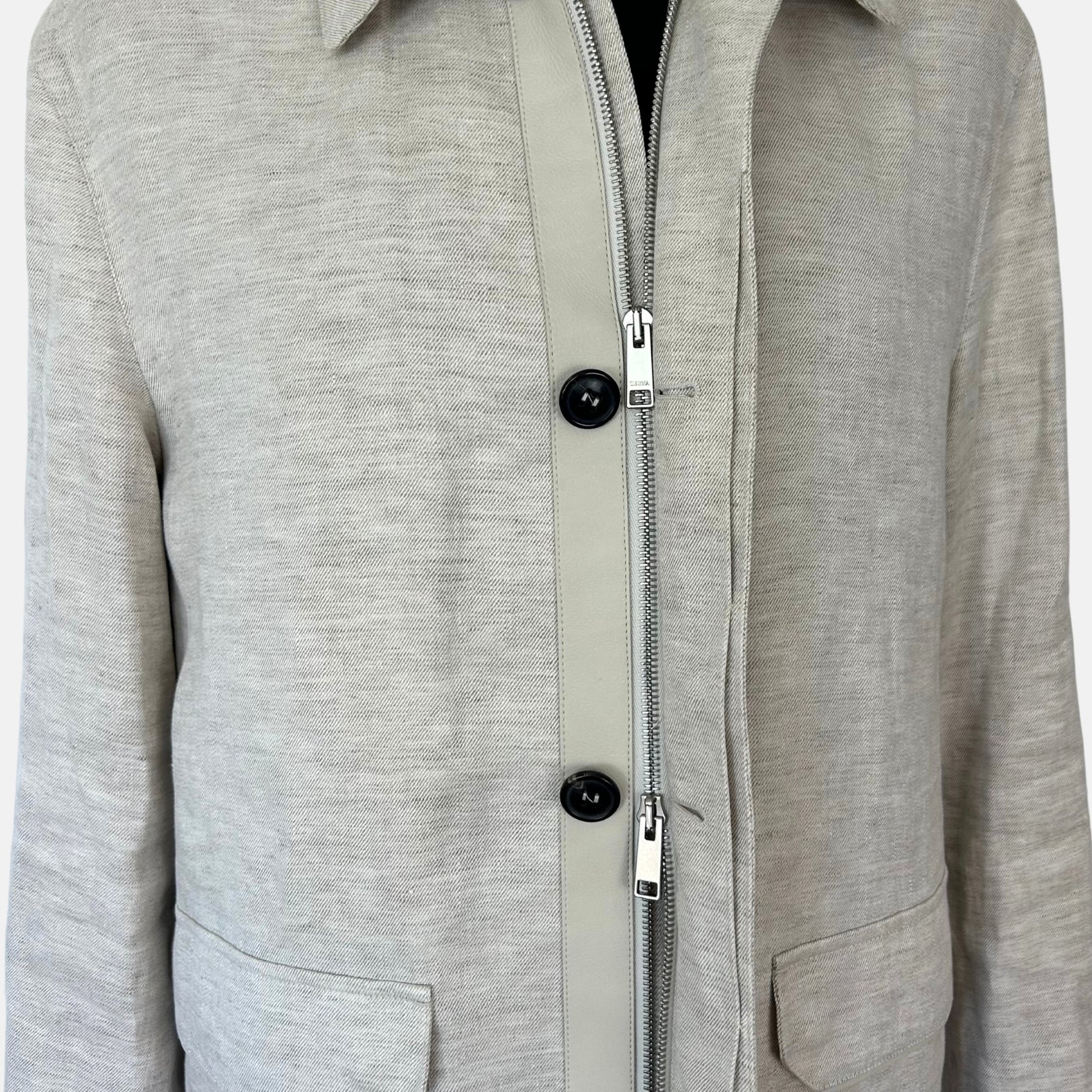 Ecru Melange Linen Jacket (EU 48)