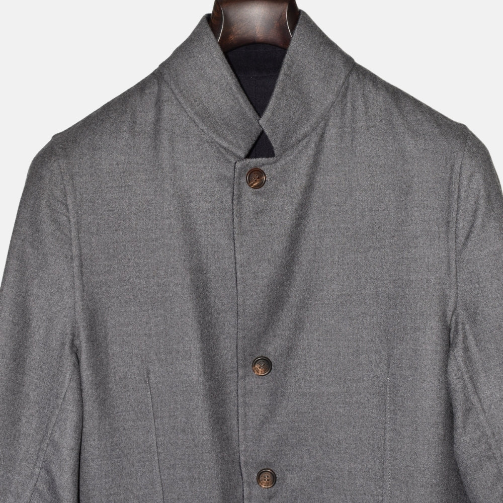 Navy/Grey Reversible Cashmere Blazer (EU 46)