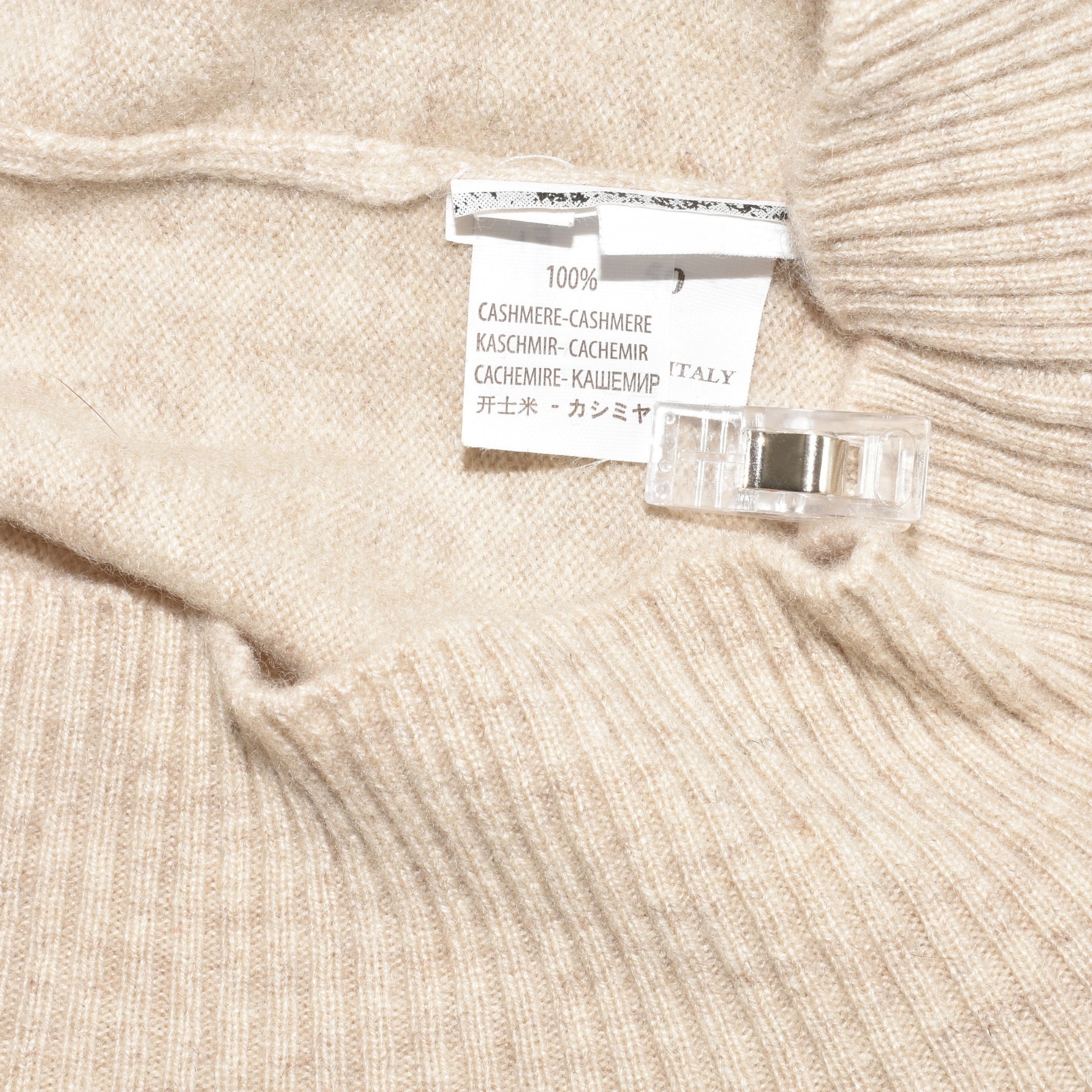 Beige Shawl Collar Sweater made of Cashmere (EU 50)