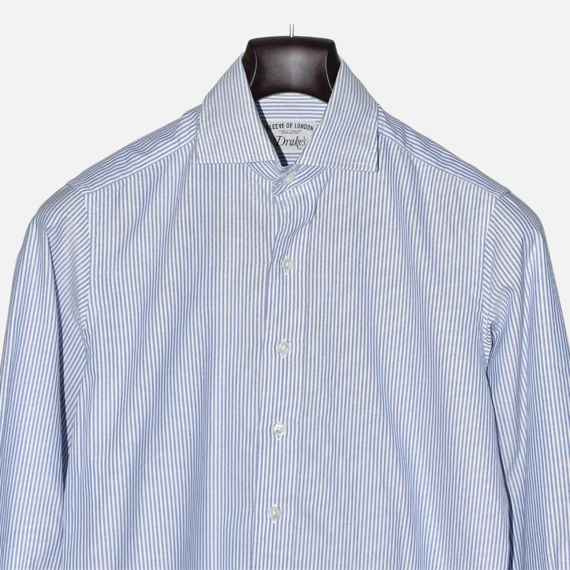 Blue-White Striped Shirt made of Cotton (EU 39)