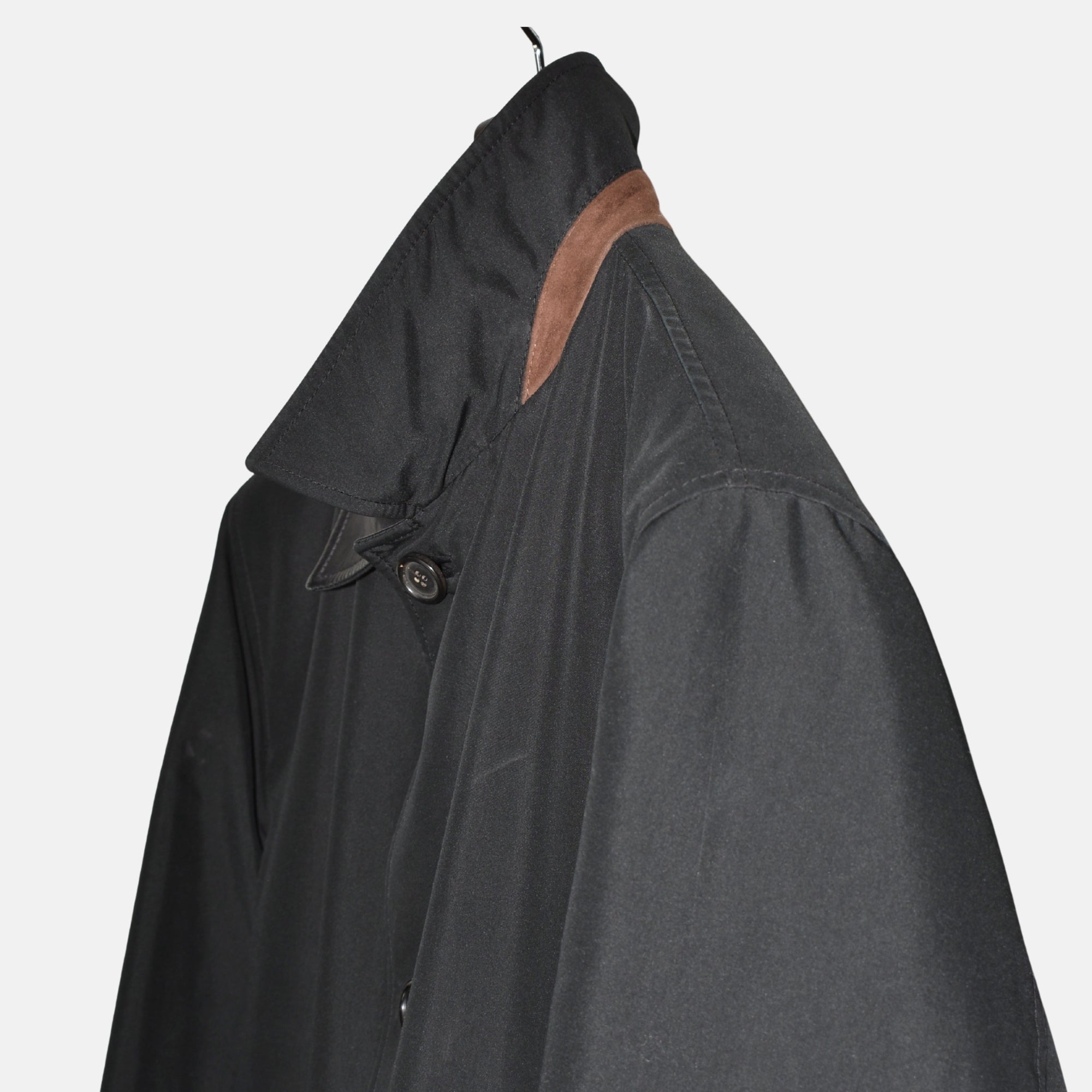 Black Tech Coat with Shearling Lining (XL)