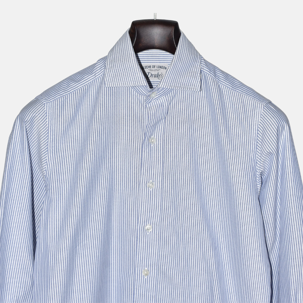 Blue-White Striped Shirt made of Cotton (EU 39)