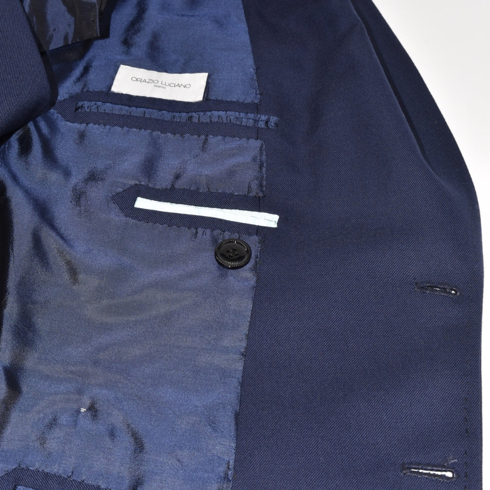 Navy Double Breasted Wool Blazer (EU 52)