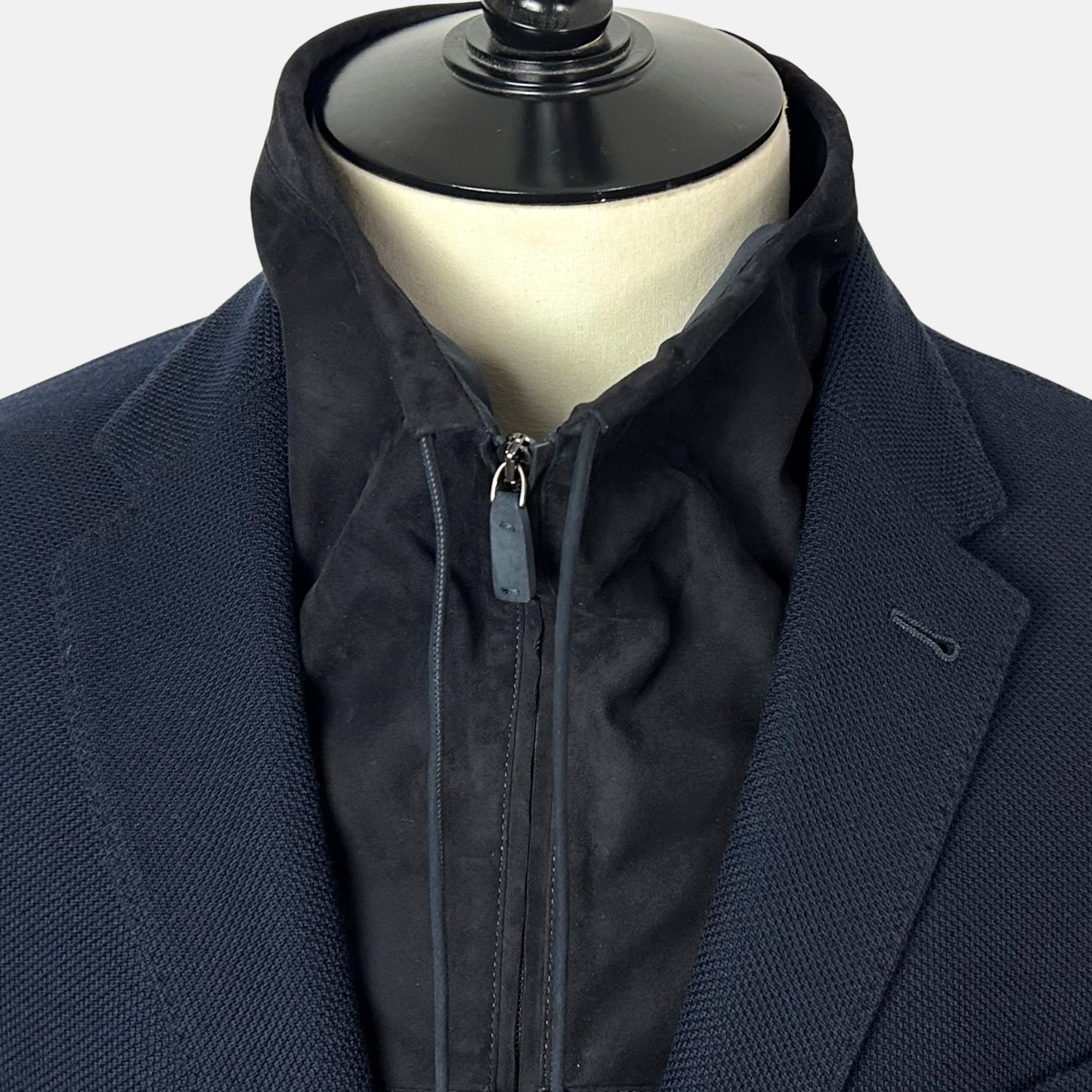 Navy Blazer with Vest made of Wool/Cotton (EU 50)