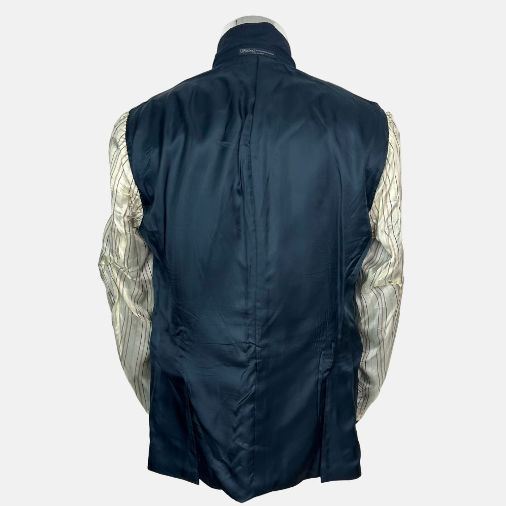 Navy Patterned Suit made of Virgin Wool (EU 48)