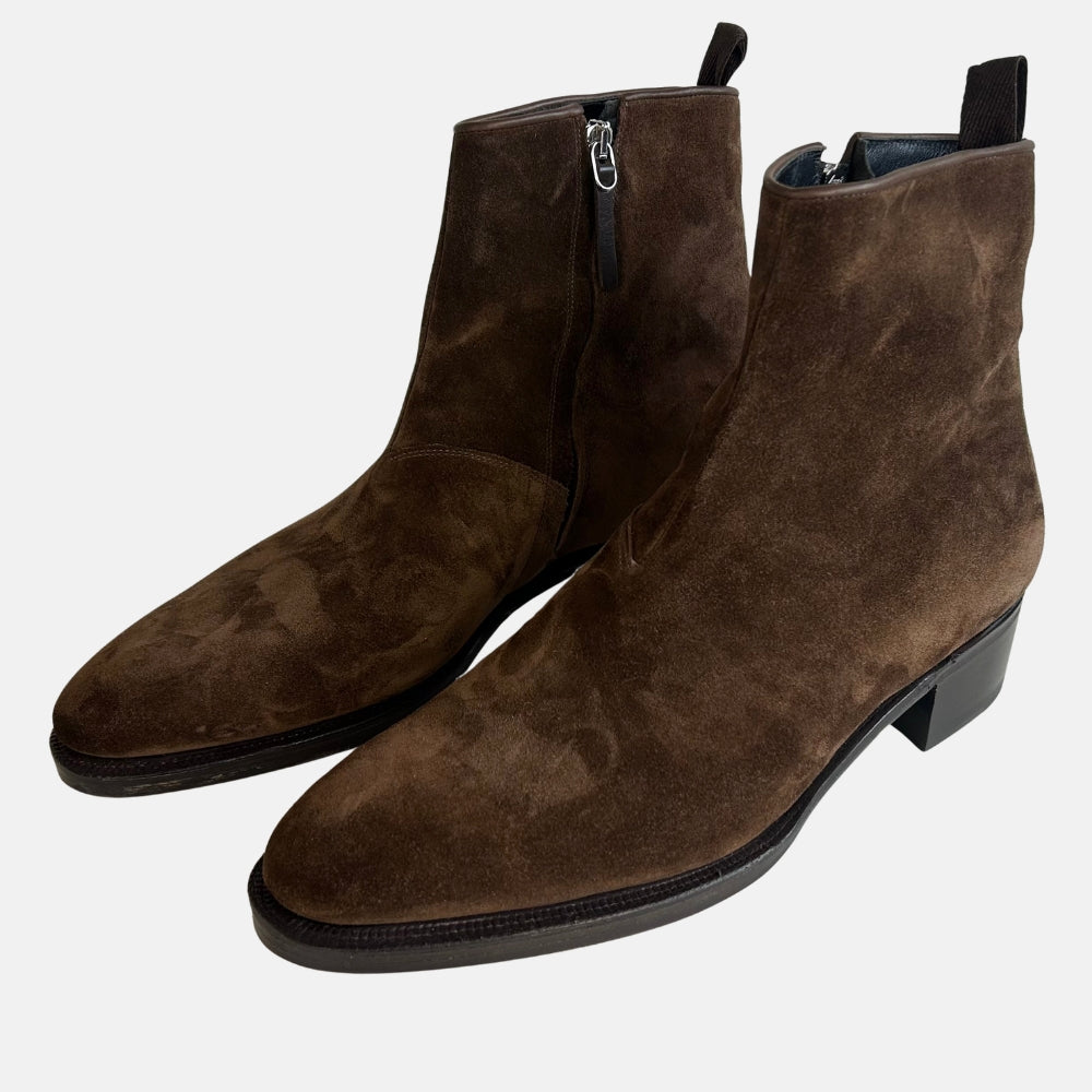 Brown Ankle Boots made of Suede (EU 43)