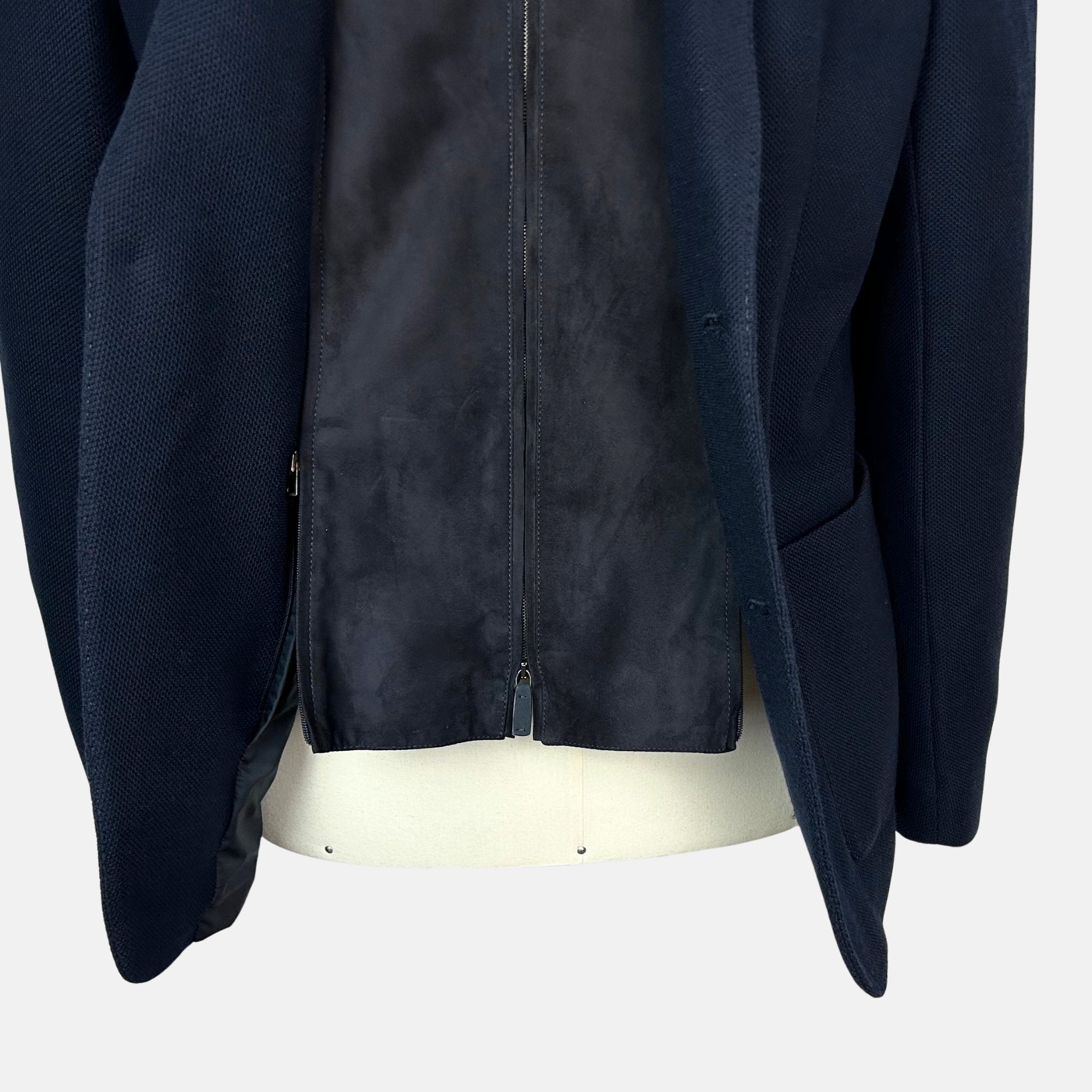 Navy Blazer with Vest made of Wool/Cotton (EU 50)