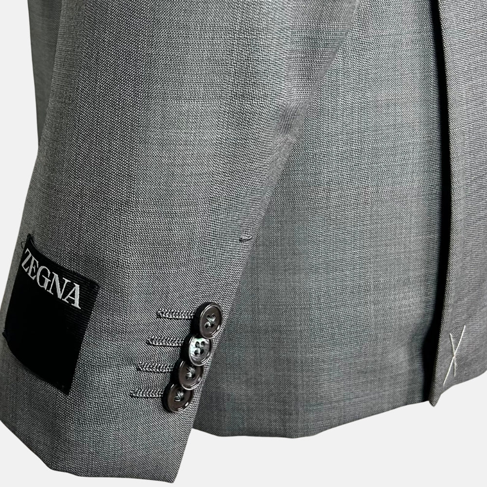 Gray Melange Suit made of Wool (EU 50)