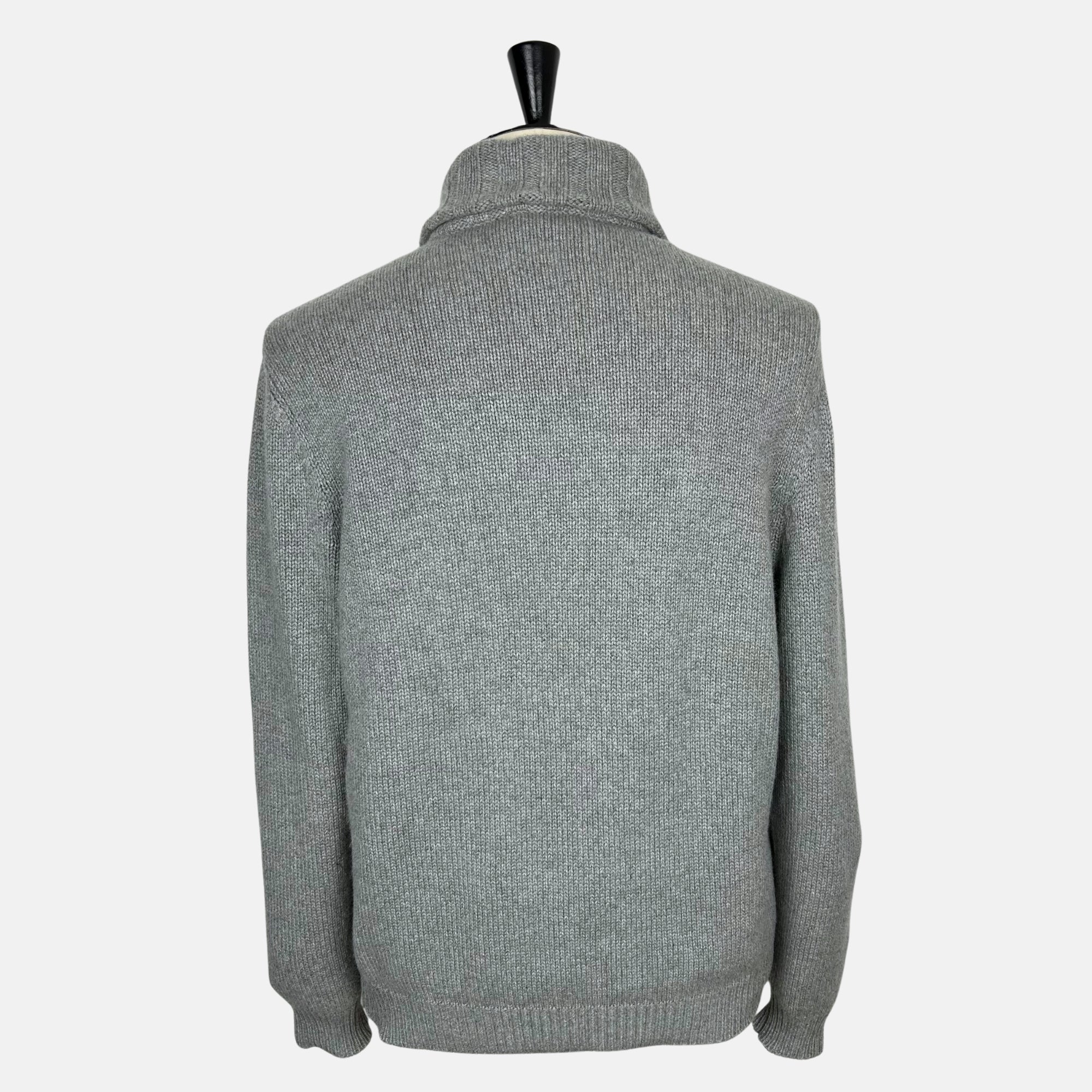 Grey Shawl Collar Sweater made of Baby Cashmere (EU 54)