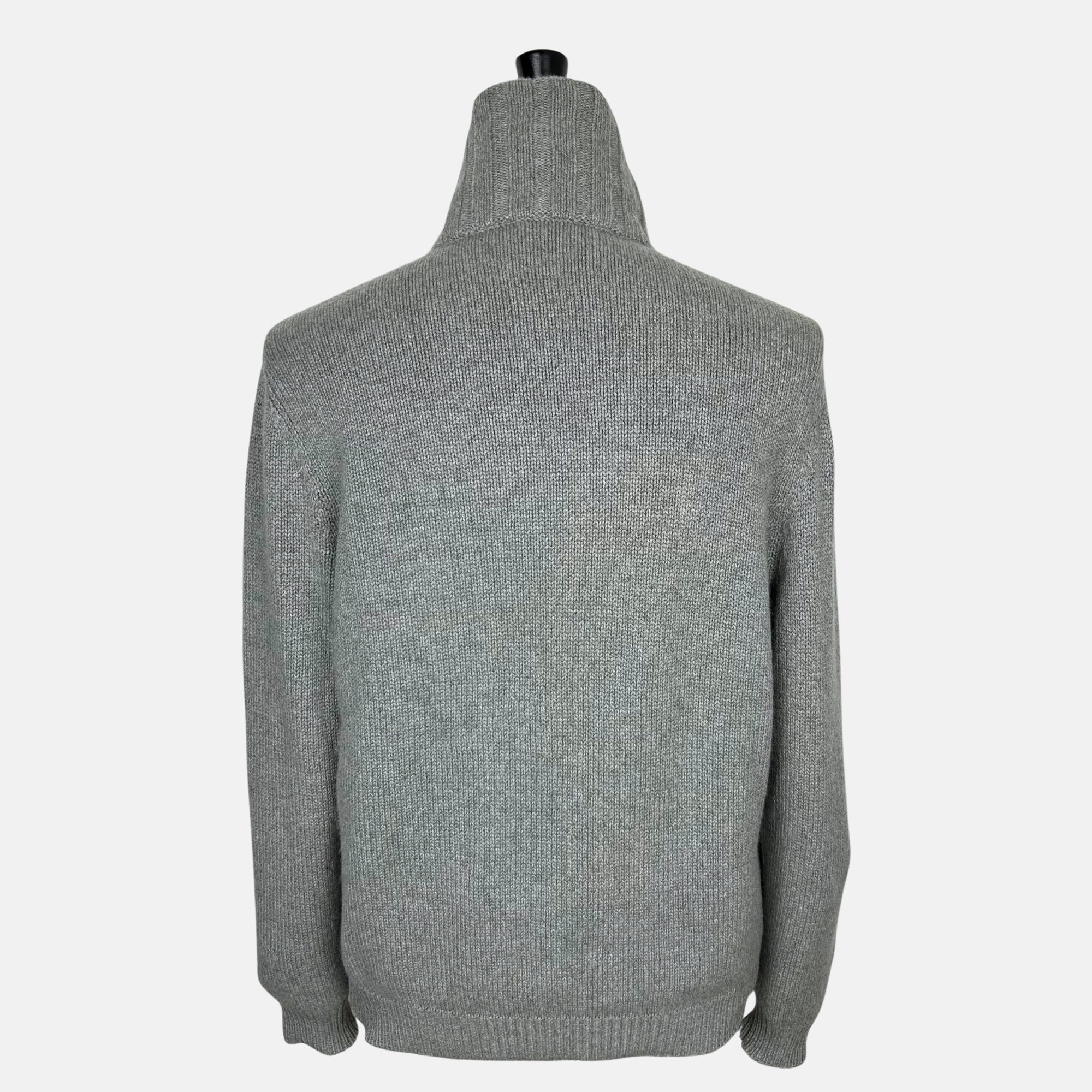 Grey Shawl Collar Sweater made of Baby Cashmere (EU 54)