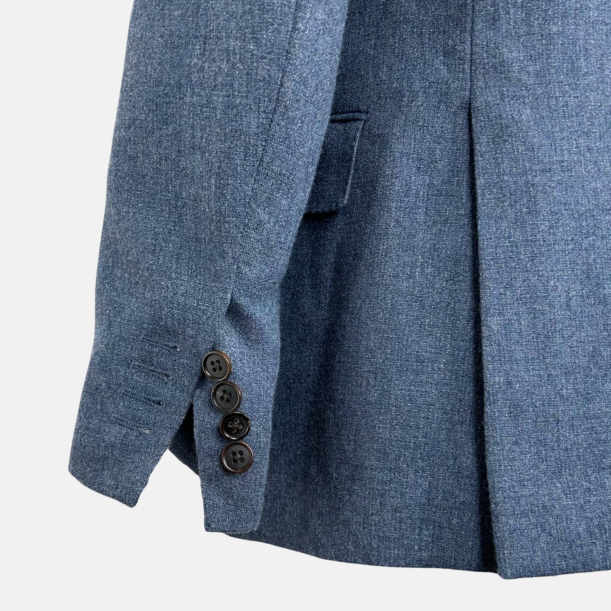 Blue Melange Suit made of Wool/Silk/Linen (EU 52)