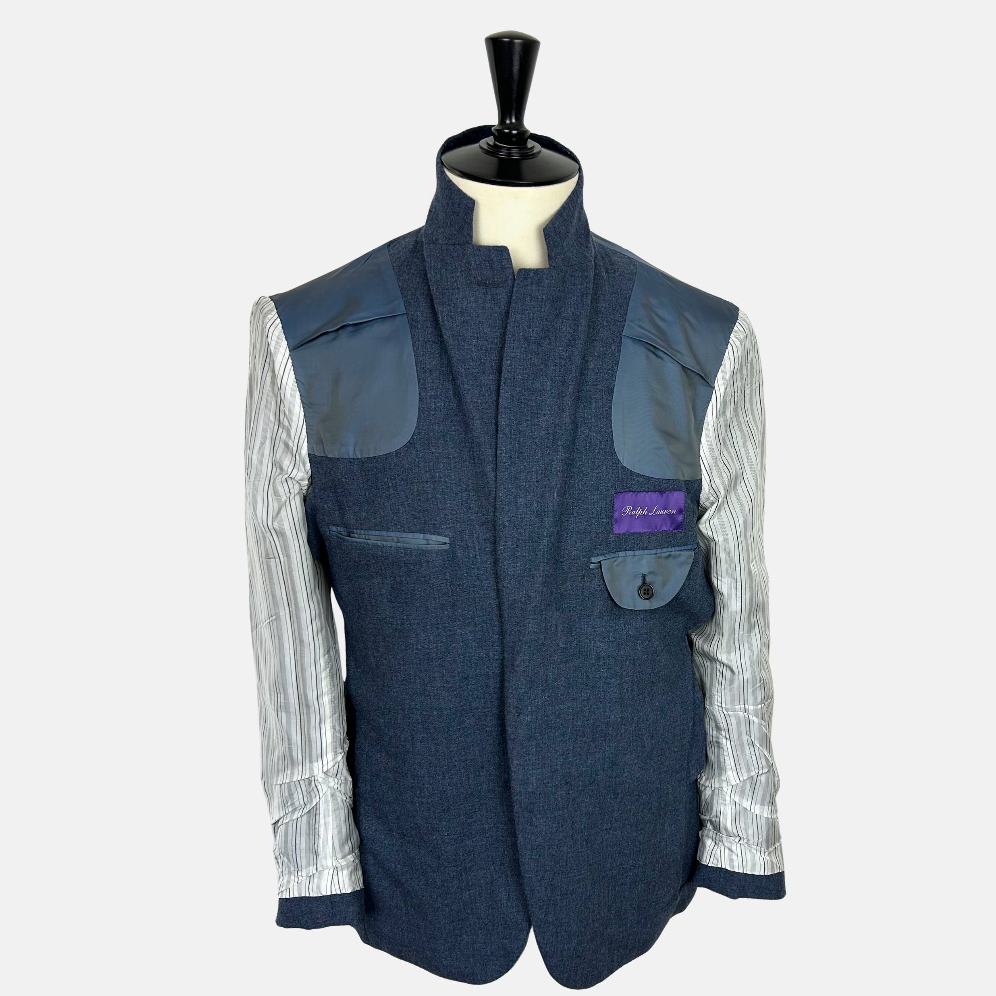 Blue Melange Suit made of Wool/Silk/Linen (EU 52)