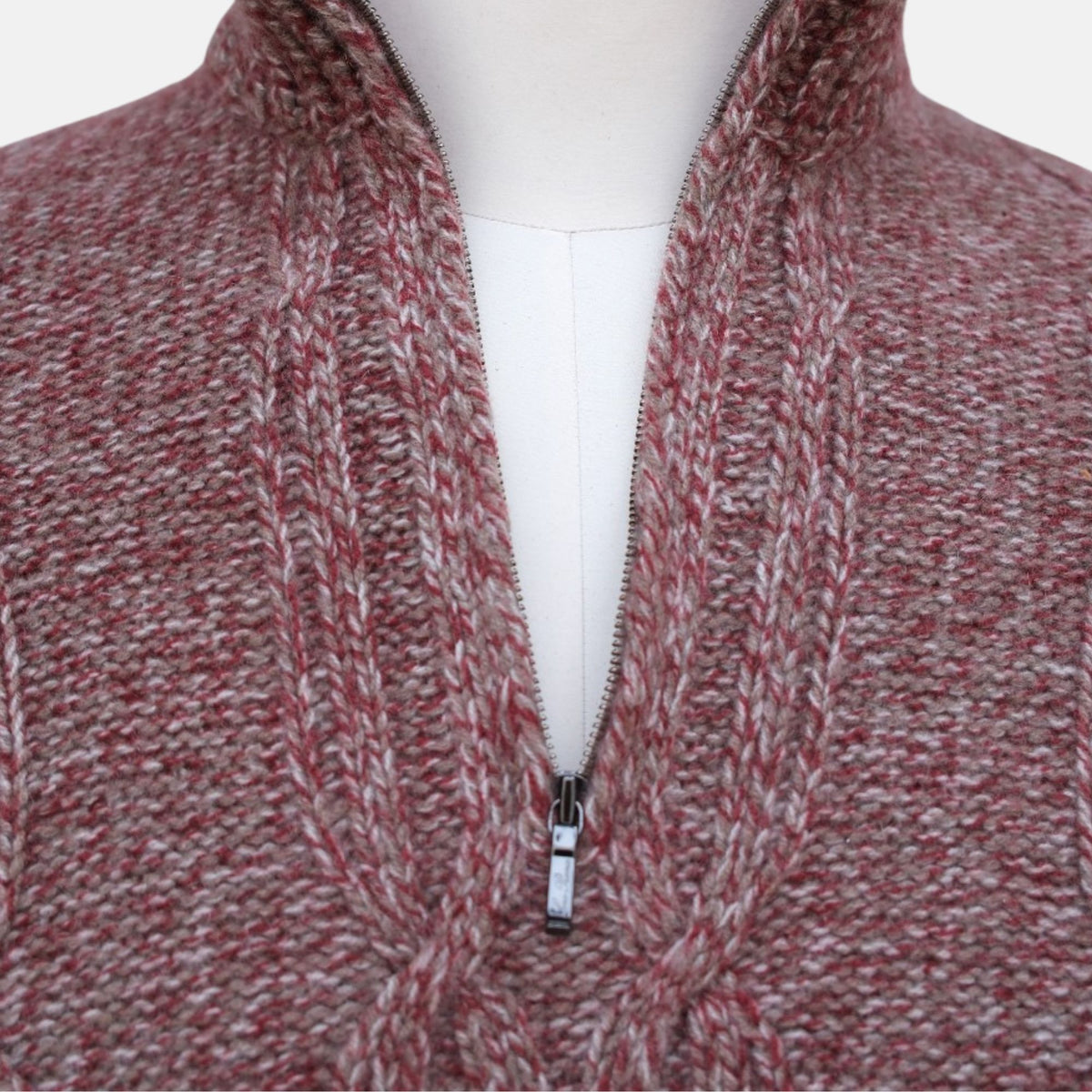 Red/Grey Patterned Jacket made of Baby Cashmere (EU 56)