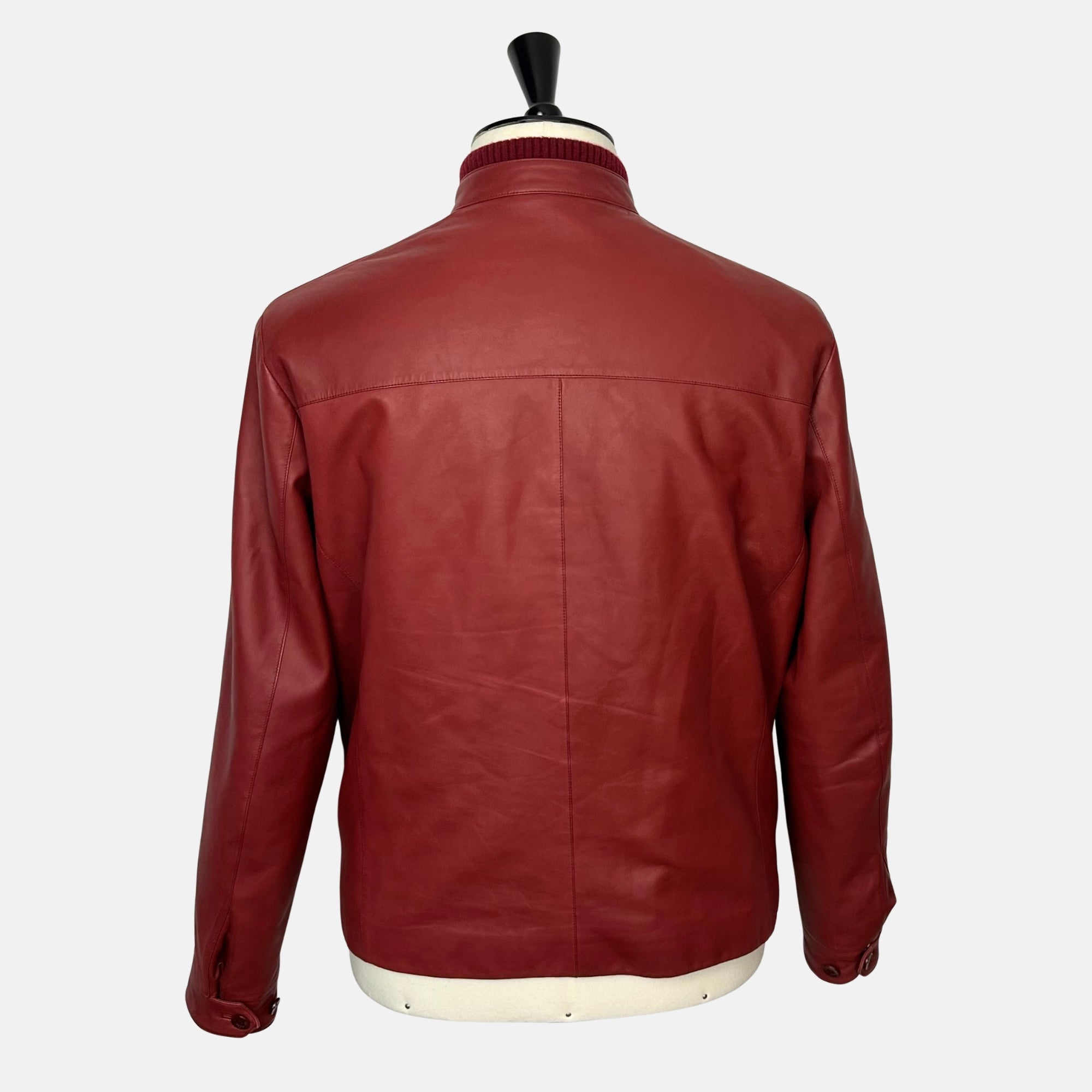 Red Biker Jacket made of Leather (XL)