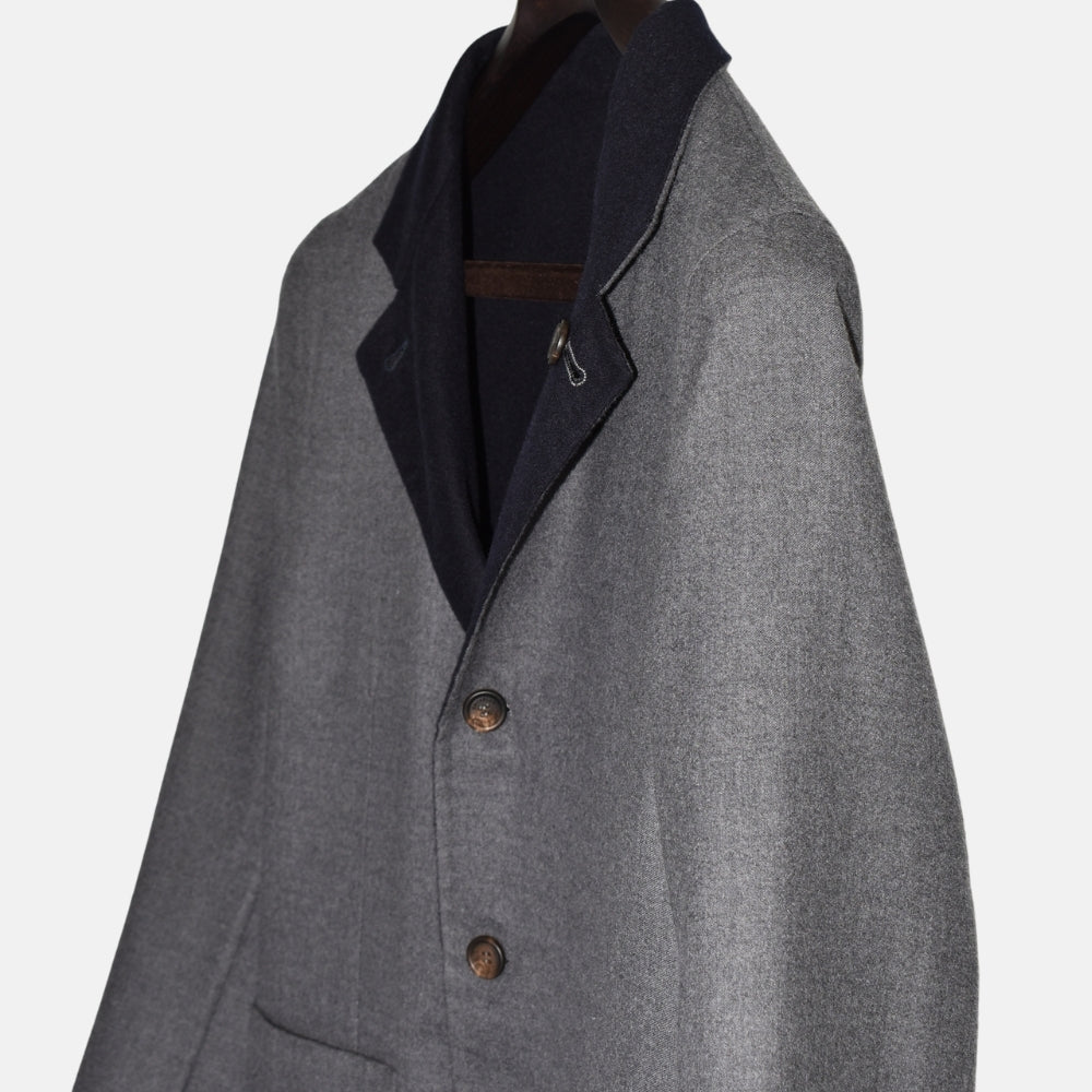 Navy/Grey Reversible Cashmere Blazer (EU 46)