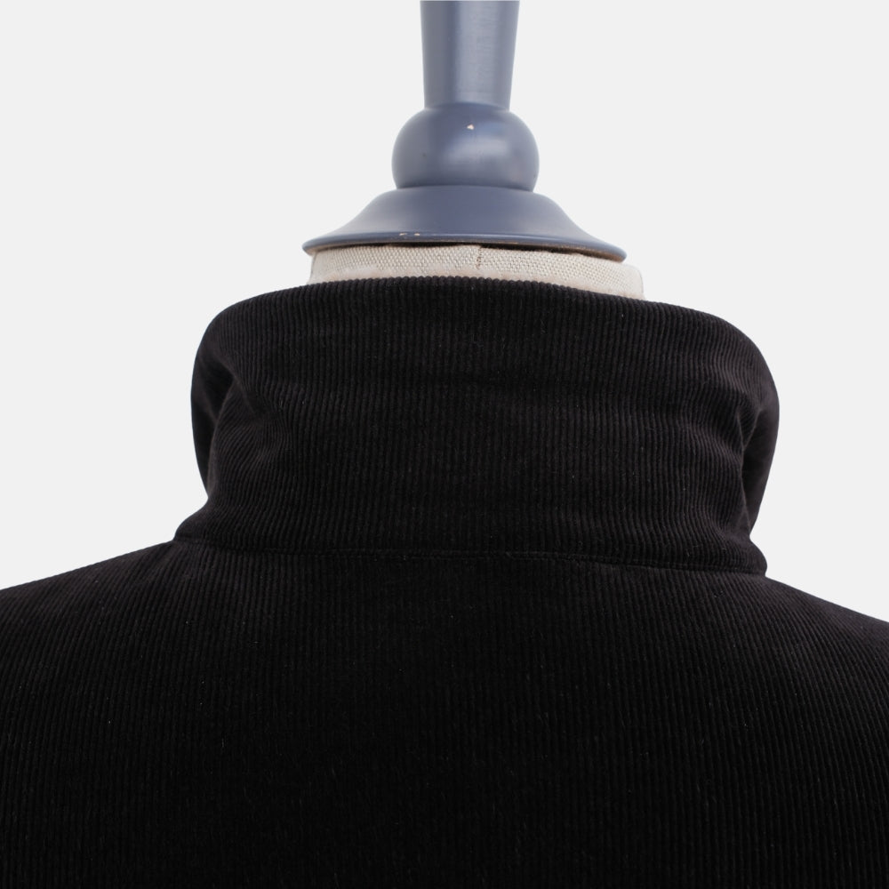 Black Corduroy Cotton/Cashmere Shearling Jacket (EU 54)