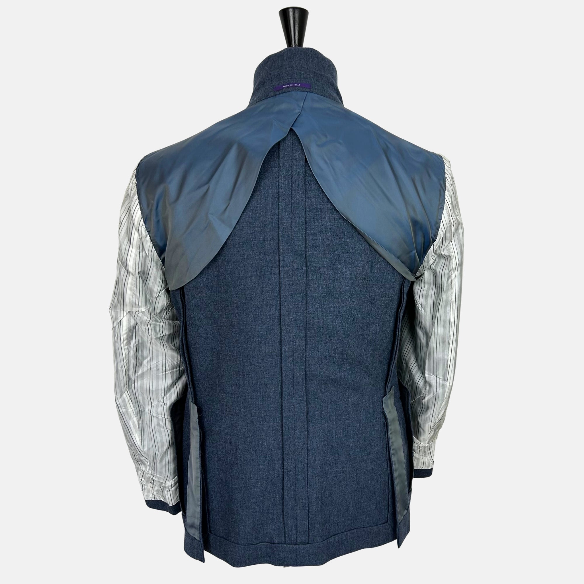 Blue Melange Suit made of Wool/Silk/Linen (EU 52)