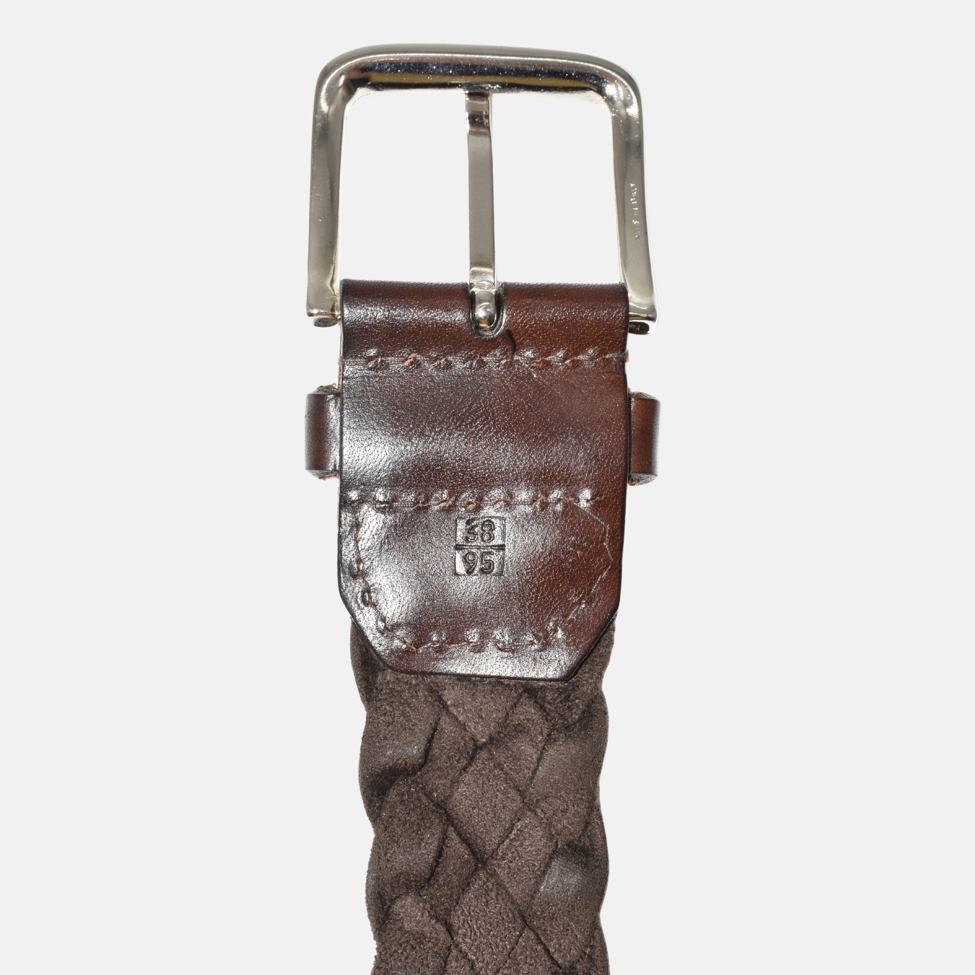 Multicoloured Braided Belt made of  Leather/Silk