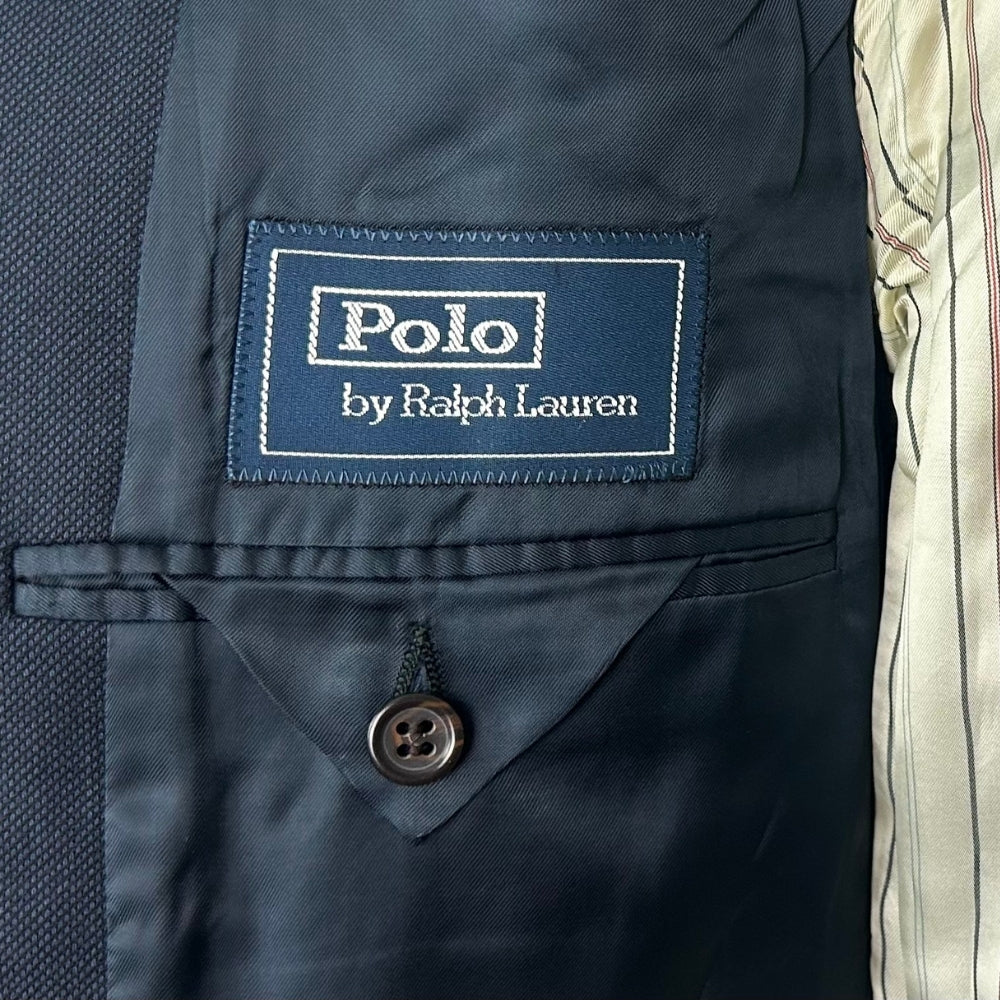 Navy Patterned Suit made of Virgin Wool (EU 48)