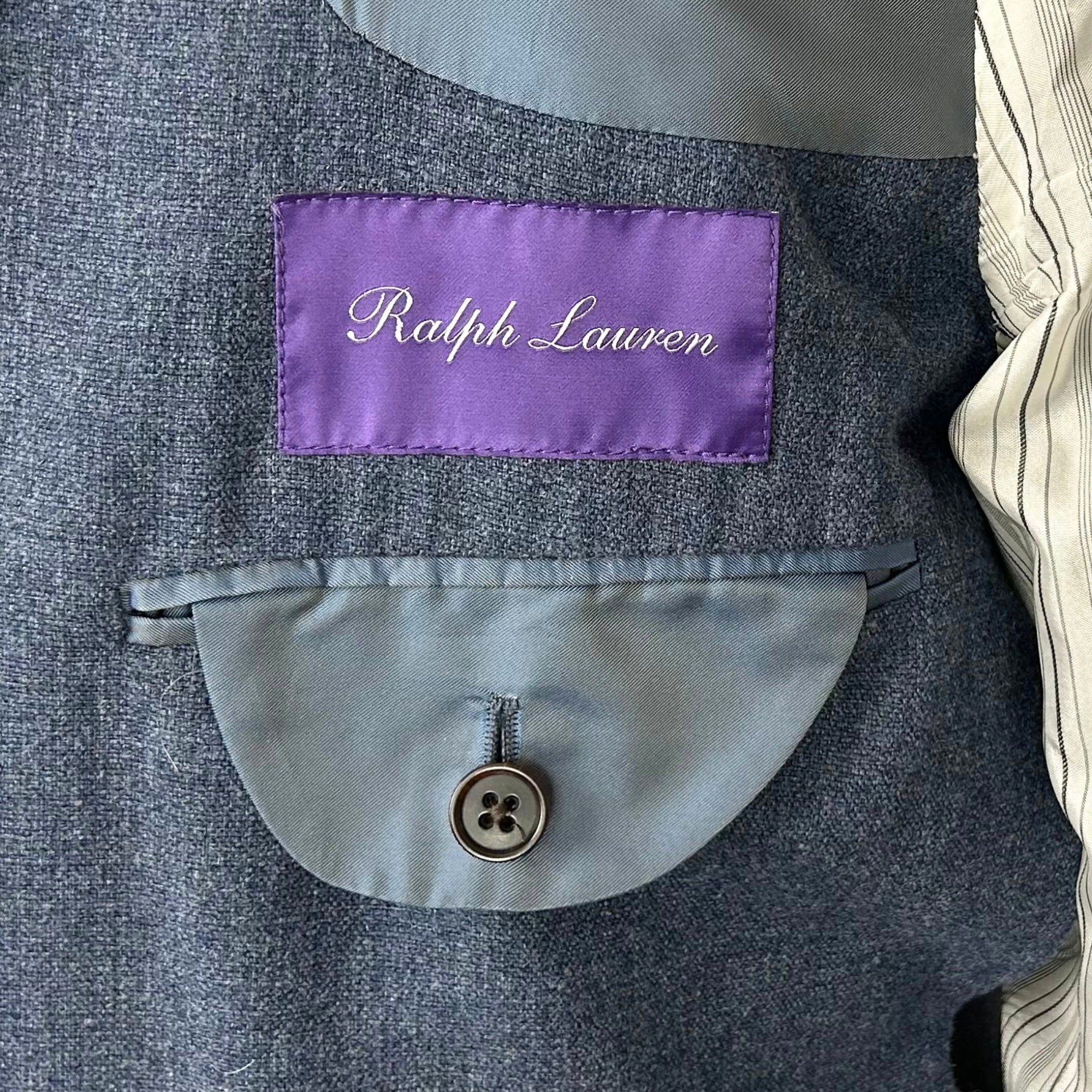 Blue Melange Suit made of Wool/Silk/Linen (EU 52)