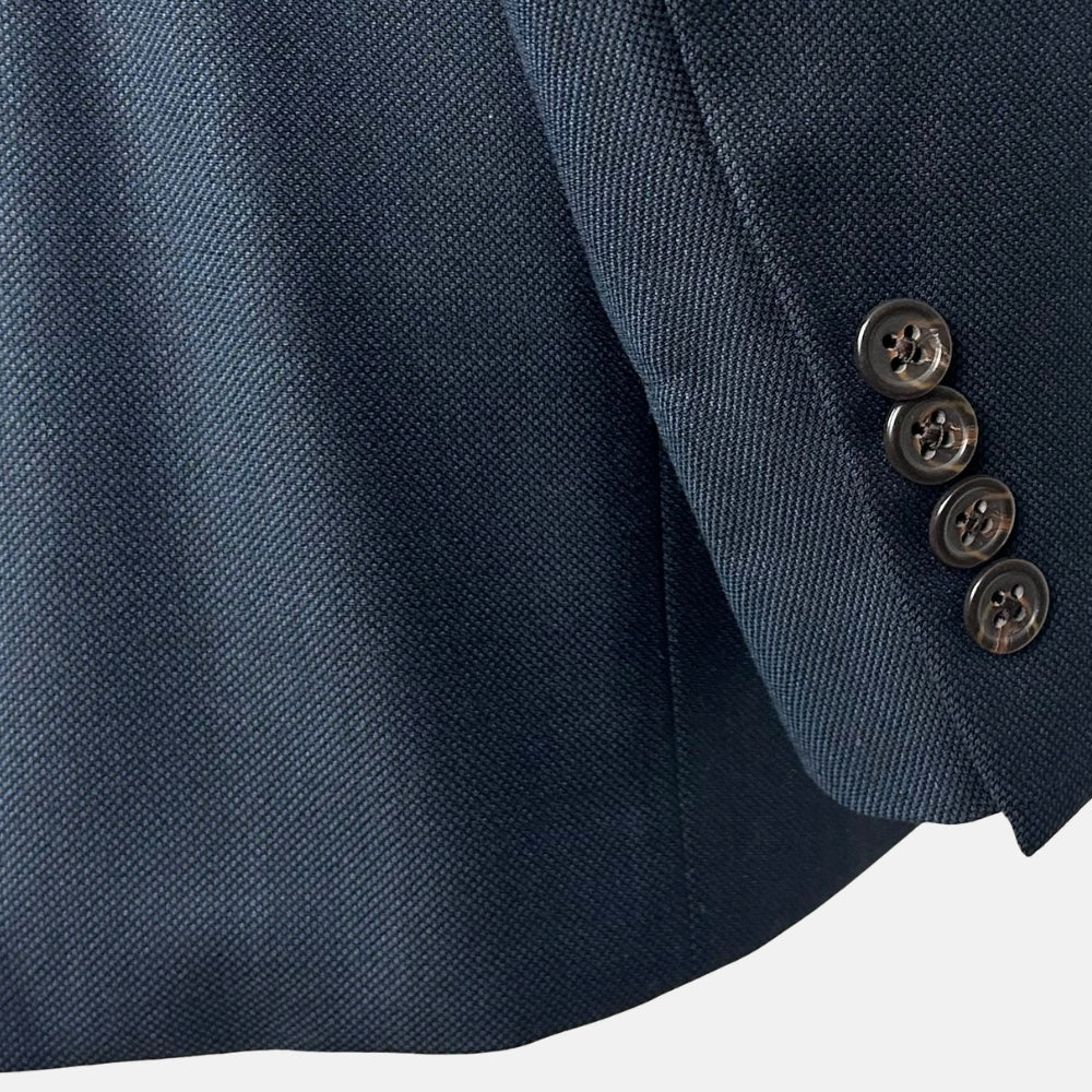 Navy Patterned Suit made of Virgin Wool (EU 48)