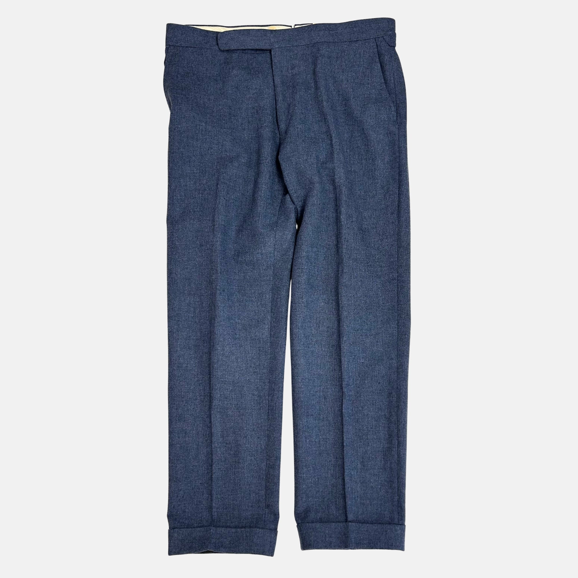 Blue Melange Suit made of Wool/Silk/Linen (EU 52)