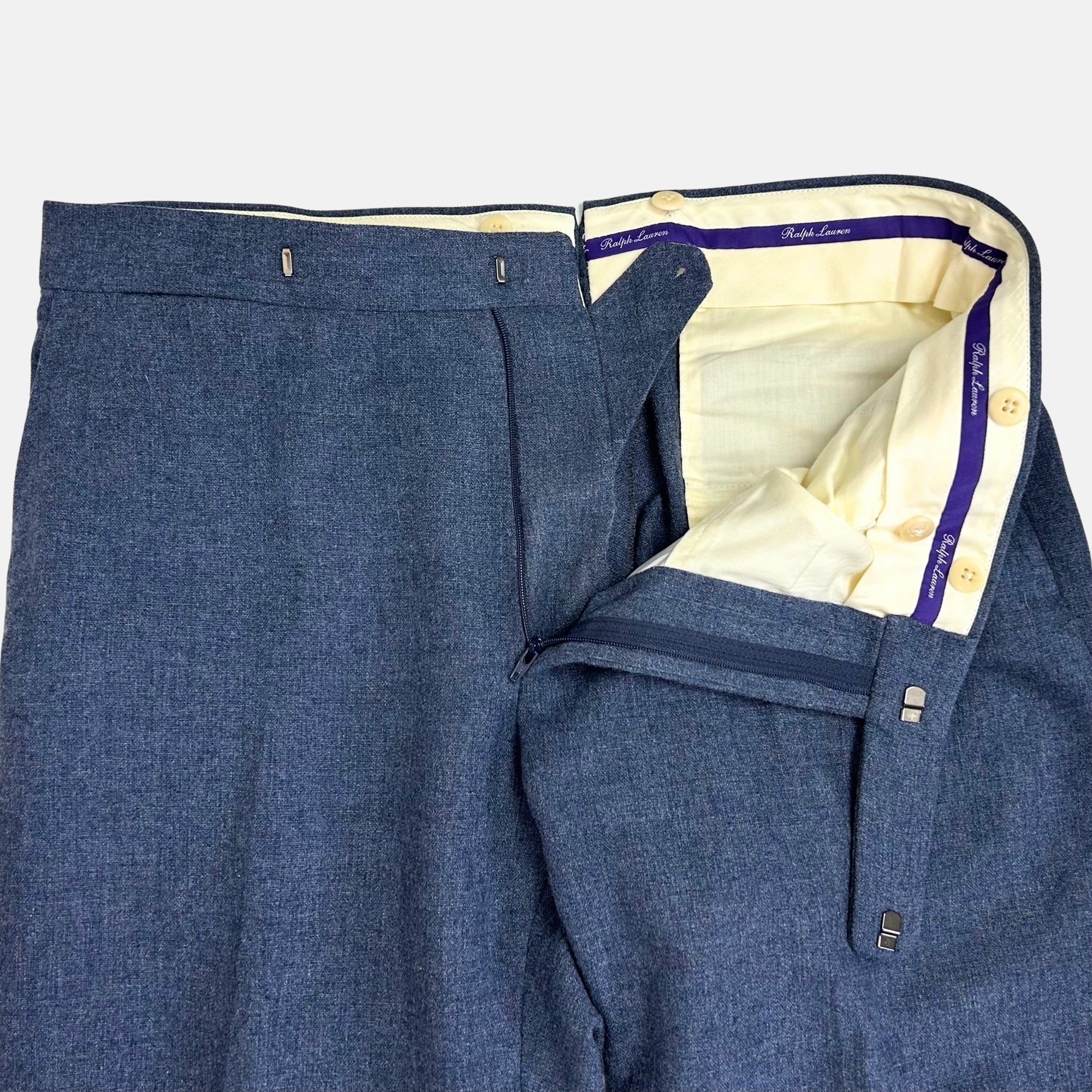 Blue Melange Suit made of Wool/Silk/Linen (EU 52)