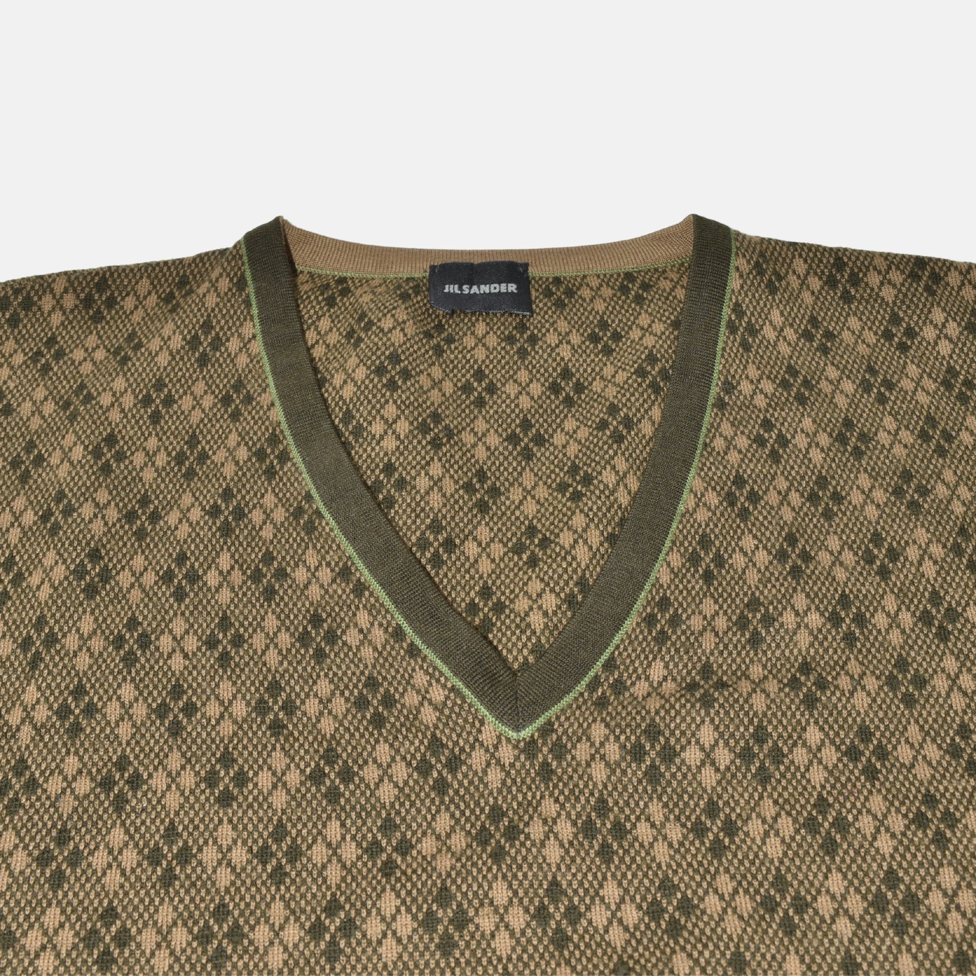 Brown Patterned Sweater made of Virgin Wool (EU 50)