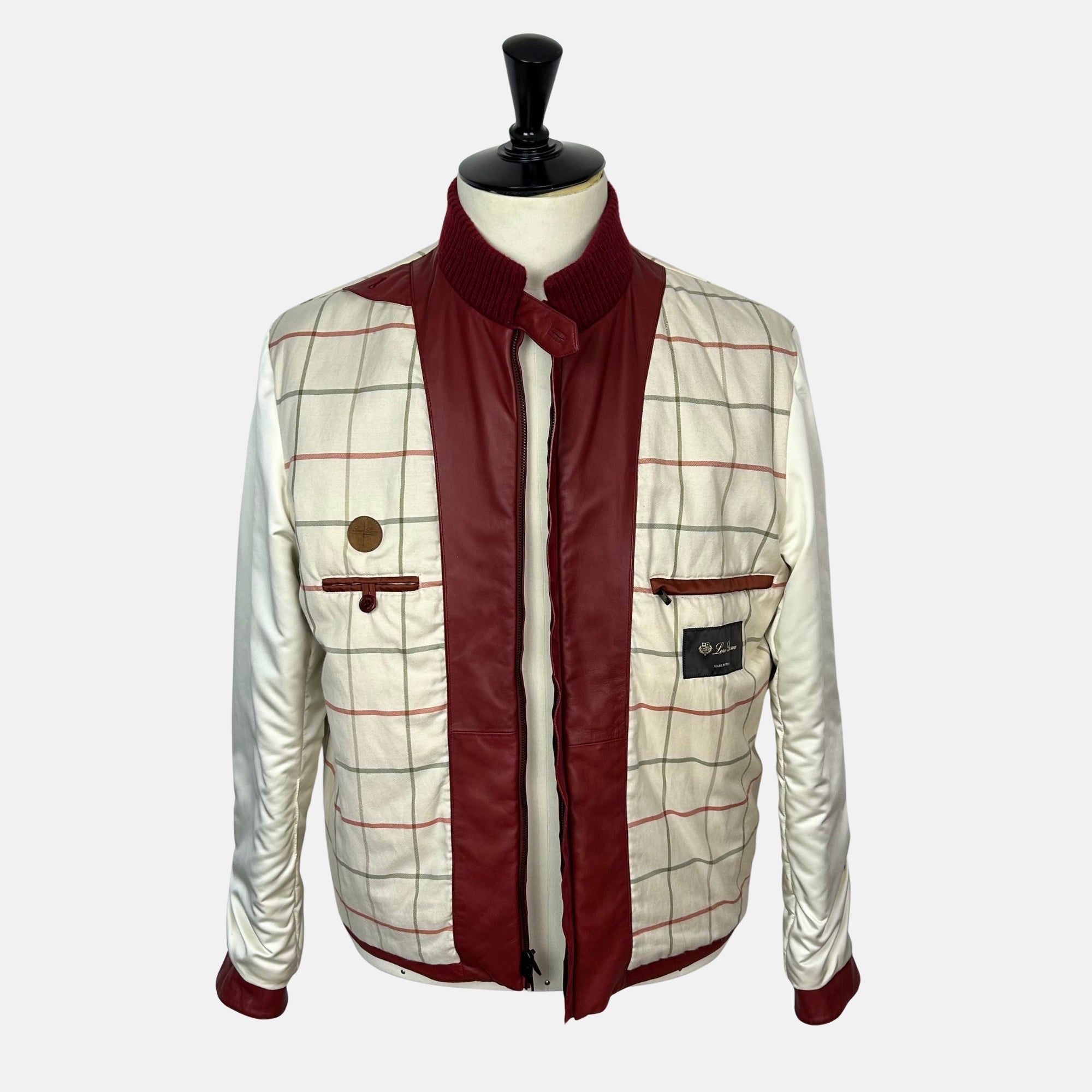 Red Biker Jacket made of Leather (XL)