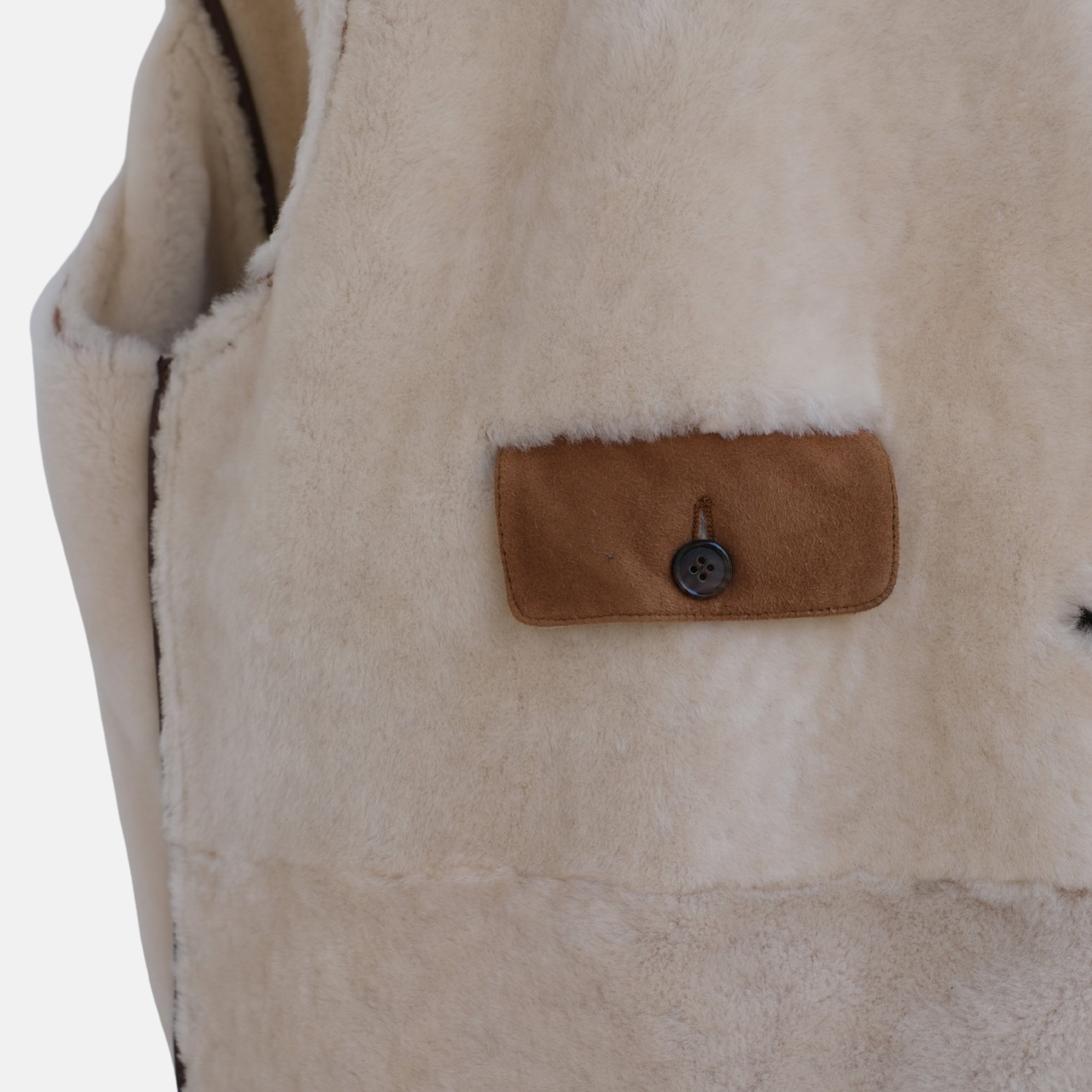 Brown Shearling Pea Coat (XL)