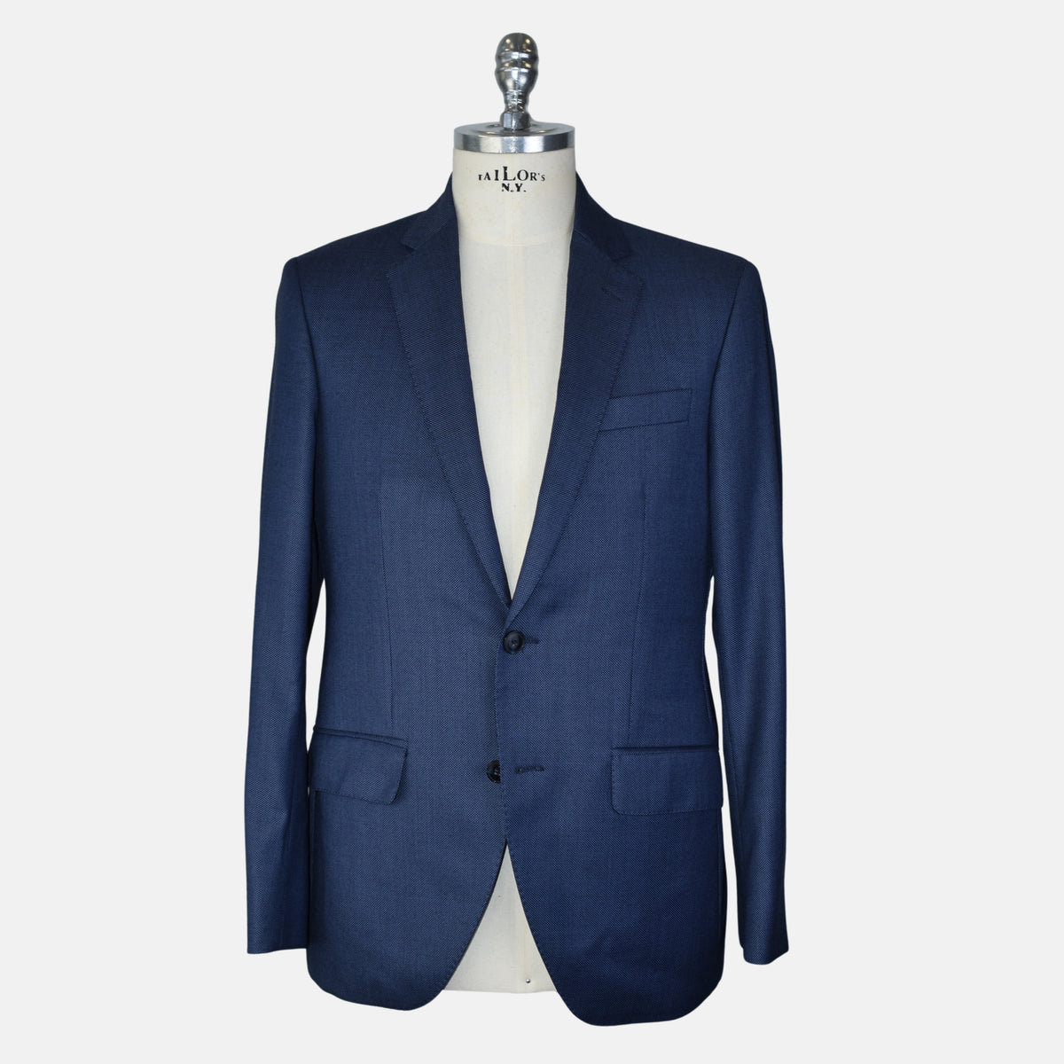 Blue Patterned Suit made of Wool (EU 48)