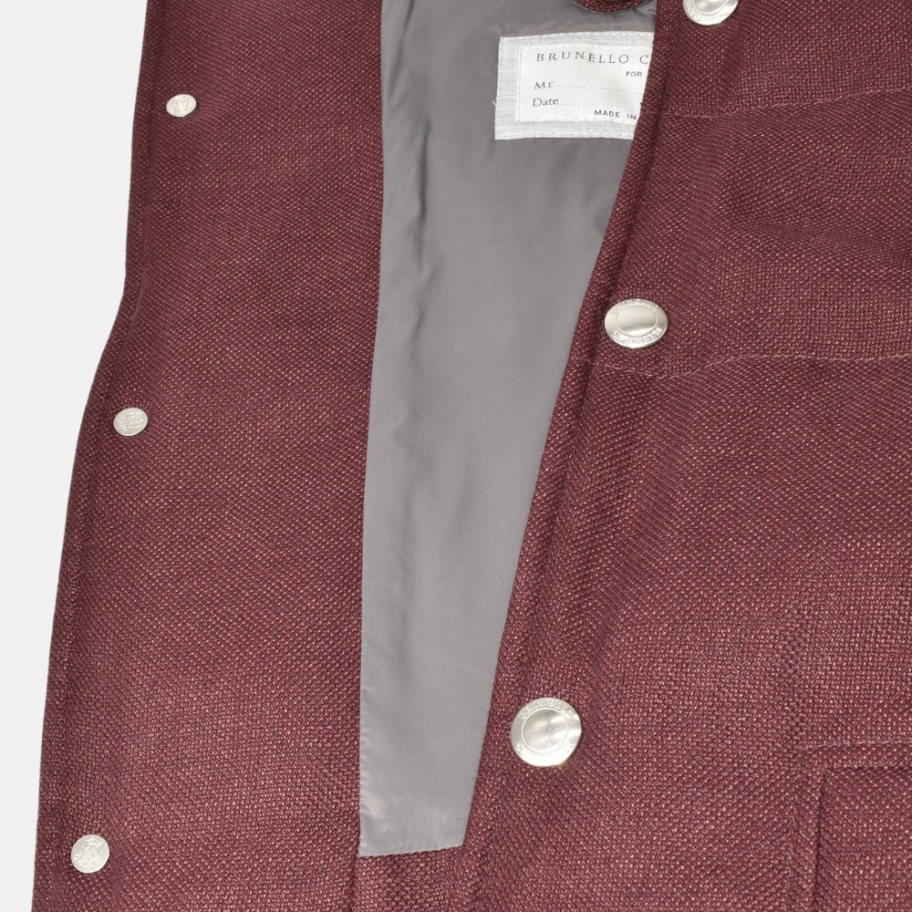 Burgundy Down Vest made of Cotton/Cashmere (M)