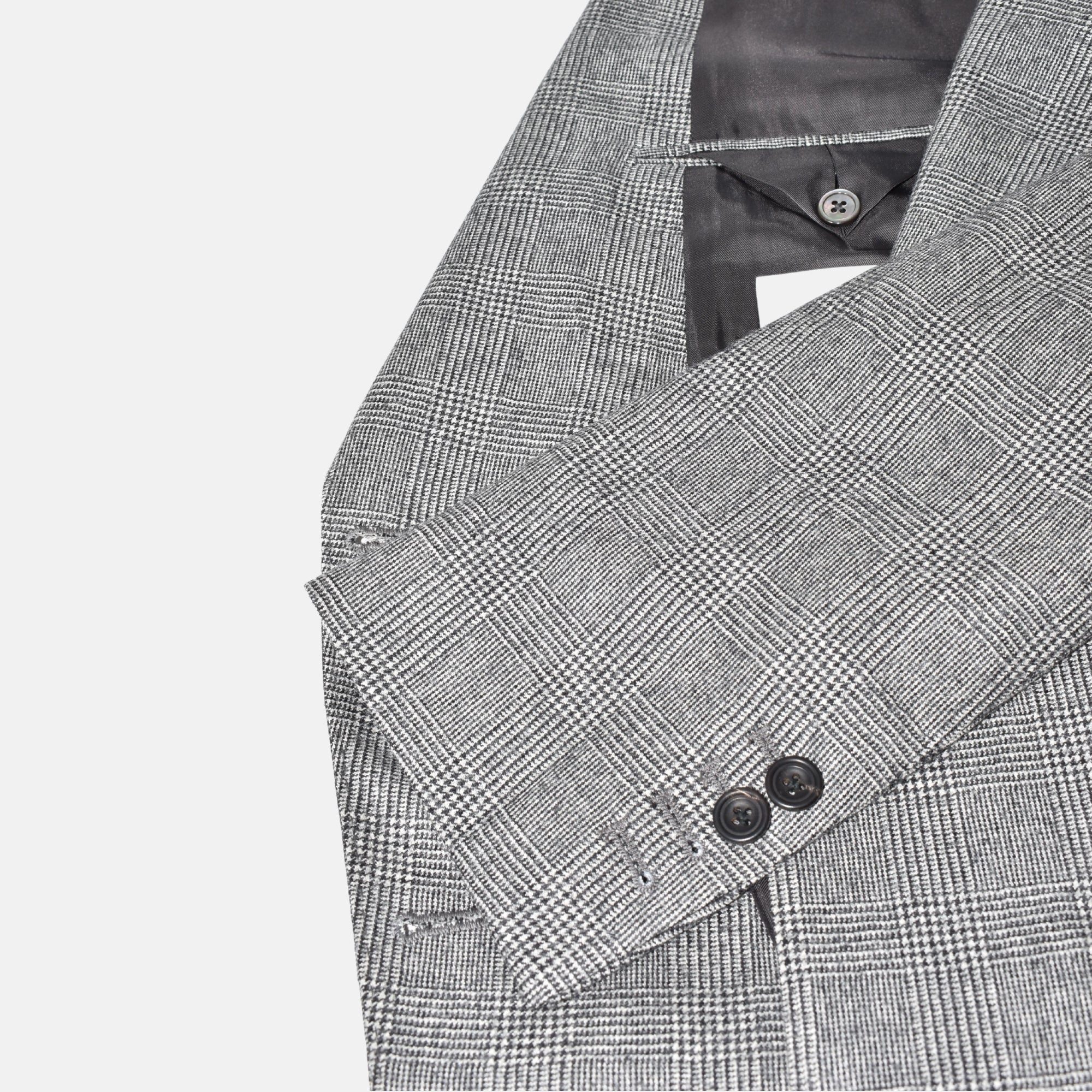 Black-White Checkered Suit made of Wool (EU 50)