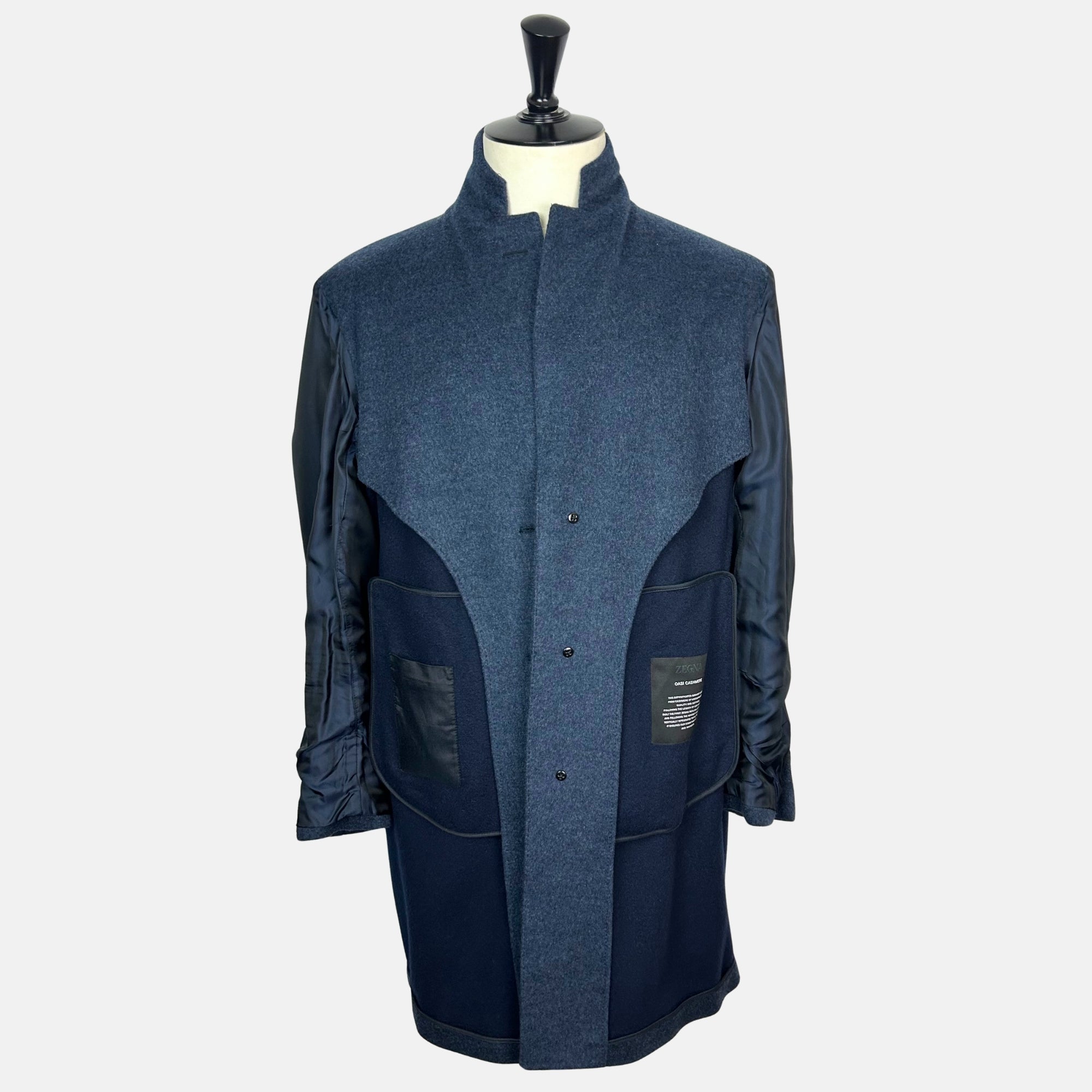Blue Melange Coat made of Cashmere (EU 52)