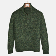 Green Melange Sweater made of Wool/Silk (EU 50)